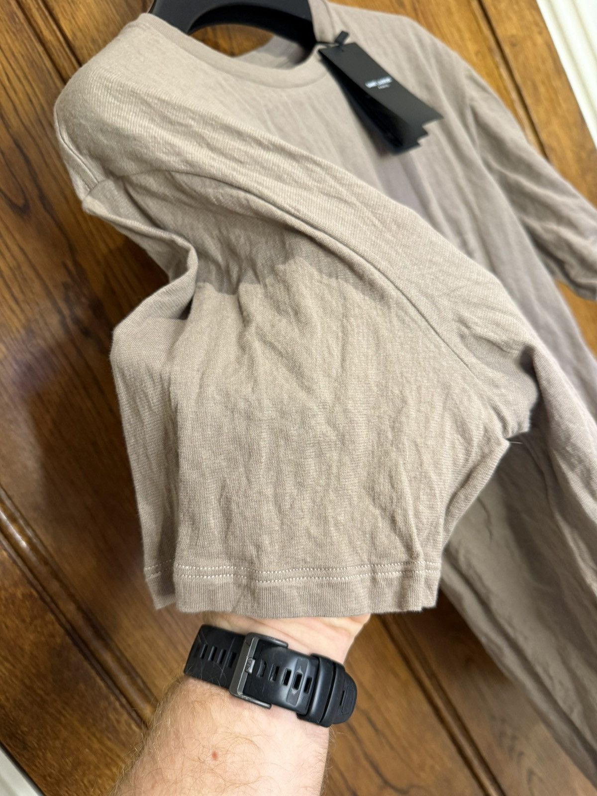 Saint Laurent Paris $620 ss23 Saint Laurent reverse logo khaki t shirt L Size US L / EU 52-54 / 3 - 14 Thumbnail