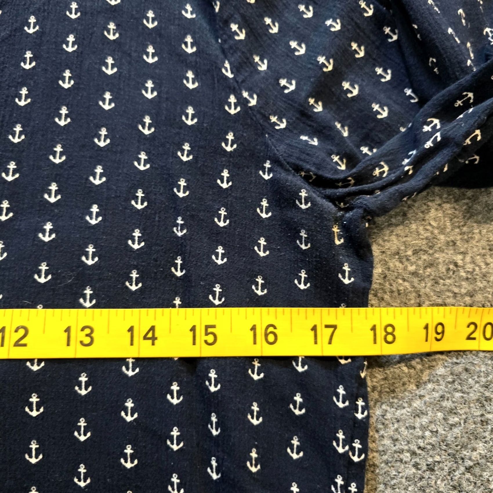 J.Crew J.CREW Top Womens Medium Blue White Anchor Nautical Coastal Beach Tunic Gauze Shirt Blouse Casual Knit 3/4 Sleeve V-Neck Size M / US 6-8 / IT 42-44 - 5 Thumbnail