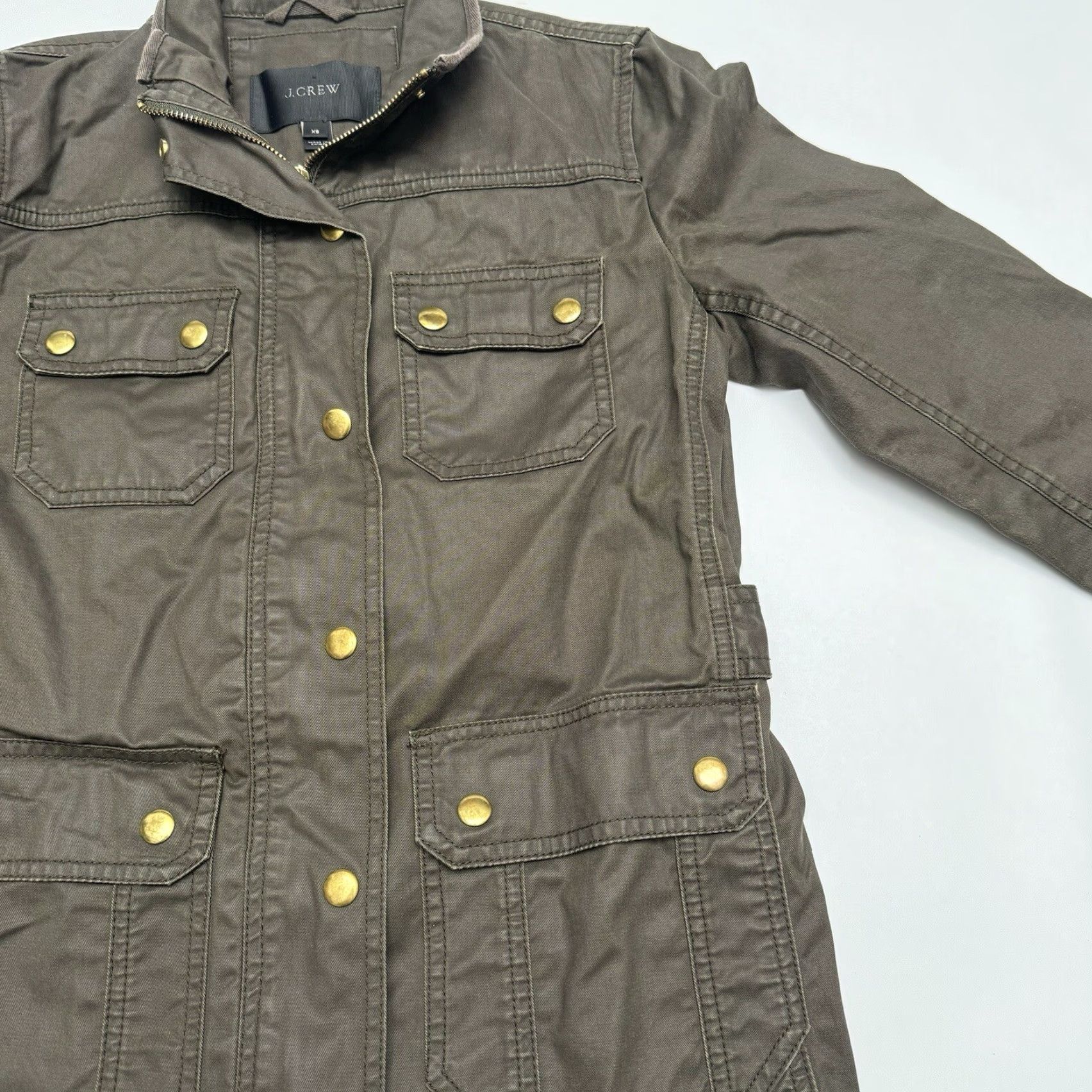 J.Crew J.CREW Downtown Field Jacket Women's XS Cotton Moss Brown Waxed Canvas 19034 Buckskin Brown Jacket Womens XS Cotton Moss Brown Waxed Canvas 19034 Size XS / US 0-2 / IT 36-38 - 5 Thumbnail