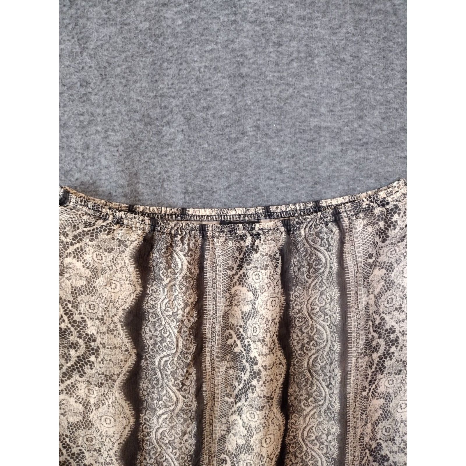 Vintage INC International Concepts Skirt Silk Size 6 Brown/Black A-Line Women's Midi Paisley Bohemian Fall Spring Summer Winter Size 28" / US 6 / IT 42 - 3 Thumbnail