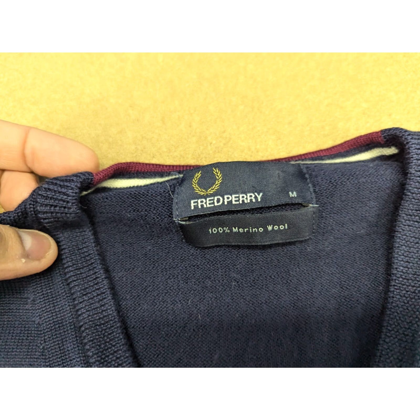 Fred Perry Fred Perry Sweater Mens 100% Merino Wool Blue Size M Long Sleeve Jumper Knit Pullover Regular Size US M / EU 48-50 / 2 - 3 Thumbnail