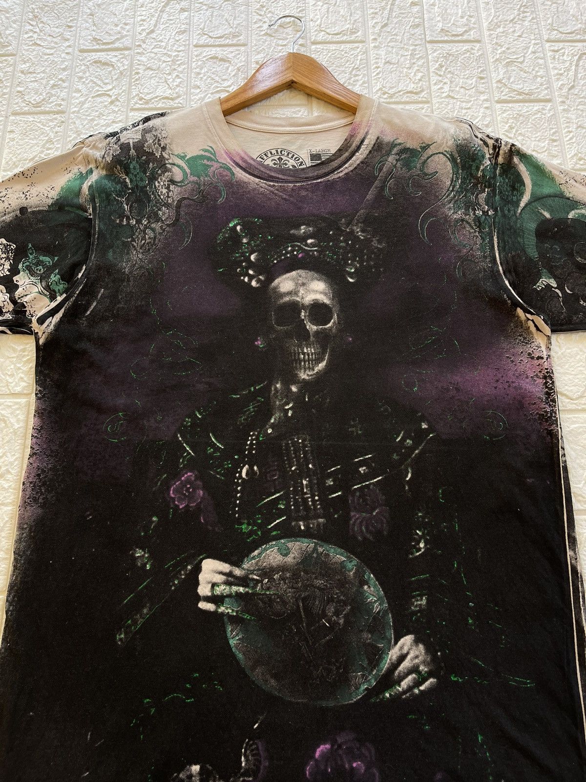 Affliction × Haunted Mound Affliction Skeleton Skull Full Print Size US L / EU 52-54 / 3 - 12 Thumbnail