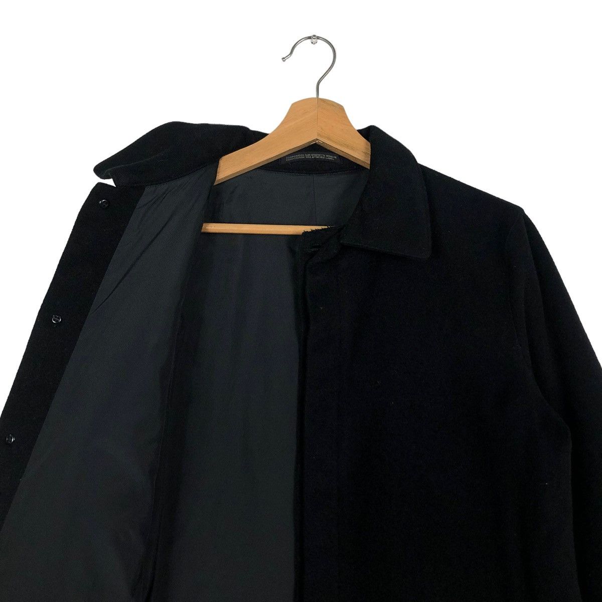 Yohji Yamamoto ☄️Rich Black - Fly Coats Wool Long Jacket Y’s Yohji Yamamoto Size US M / EU 48-50 / 2 - 11 Thumbnail