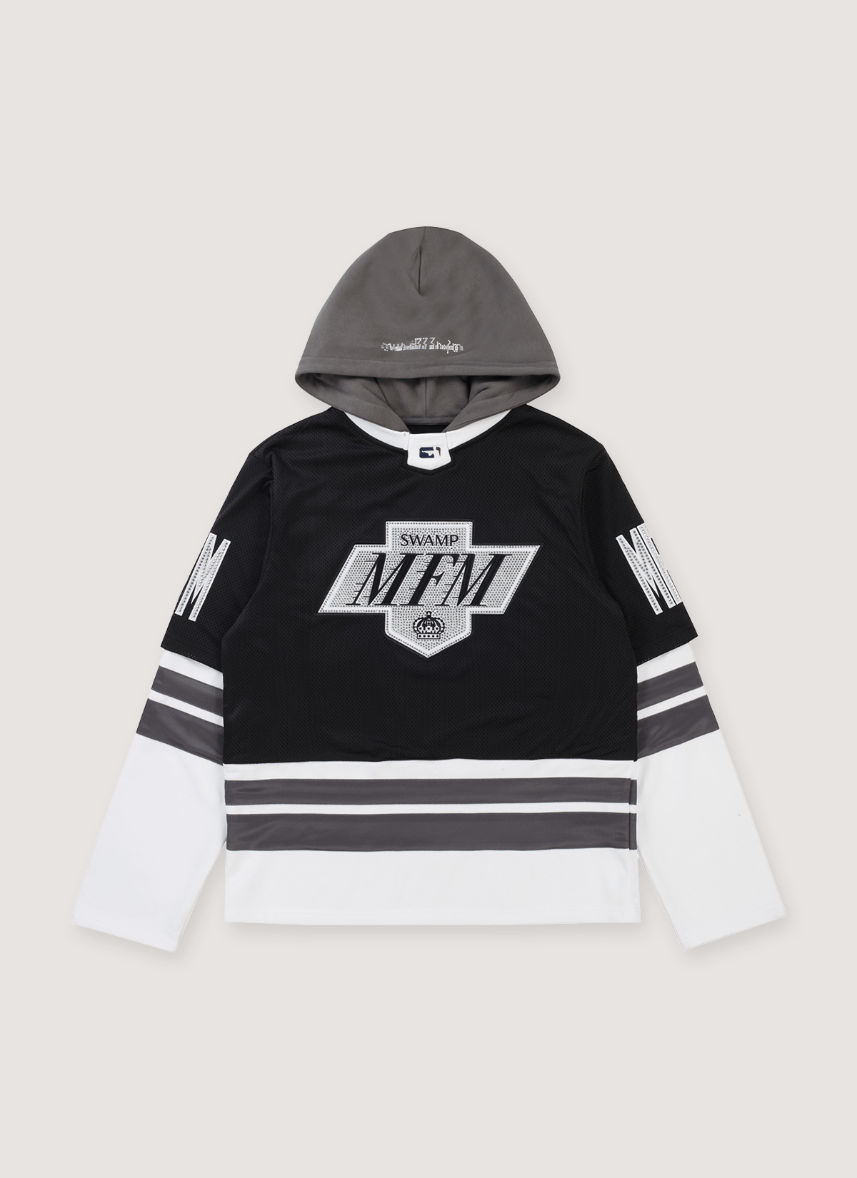 murd333r.fm LA IC333 Hooded Hockey Jersey Black White Size US XL / EU 56 / 4 - 1 Thumbnail