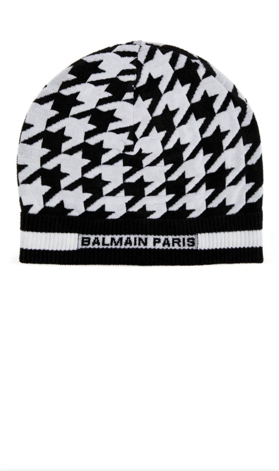 Balmain Balmain Houndstooth Jacquard Wool Beanie Size ONE SIZE - 6 Thumbnail