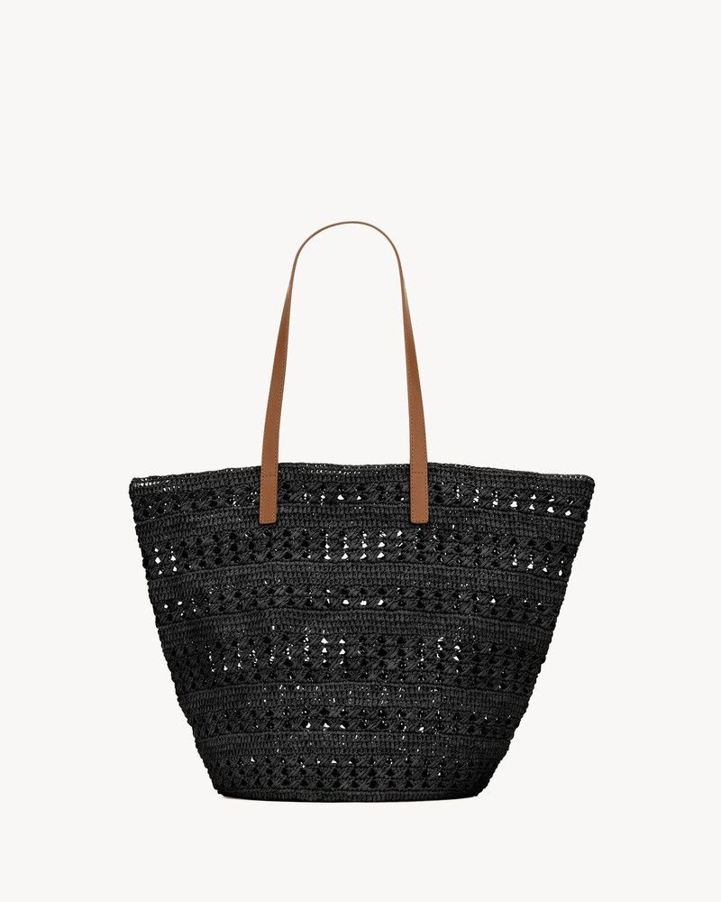 Saint Laurent Paris o1bcso1str0326 Size: OS/Panier Medium Bag In Raffia in Black Size ONE SIZE - 2 Thumbnail