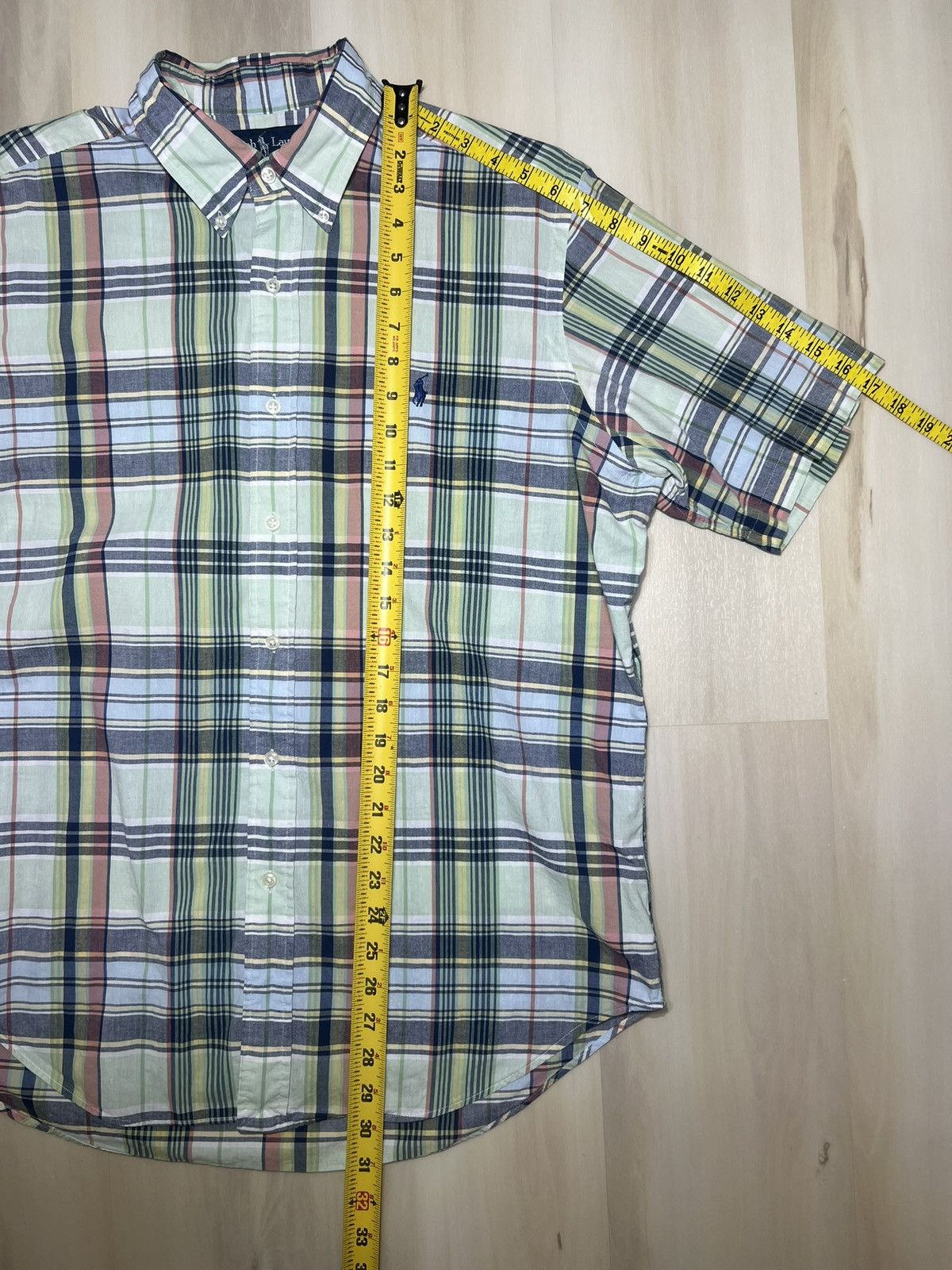 Polo Ralph Lauren Polo Ralph Lauren Shirt Mens L Green Blue Plaid Short Sleeve Size US L / EU 52-54 / 3 - 5 Thumbnail