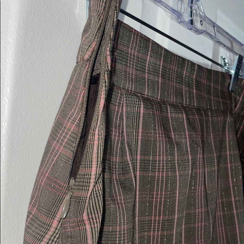 Thamanyah TEHAMA Checkered Mini Skort - Brown and Pink Size 30" / US 8 / IT 44 - 3 Thumbnail