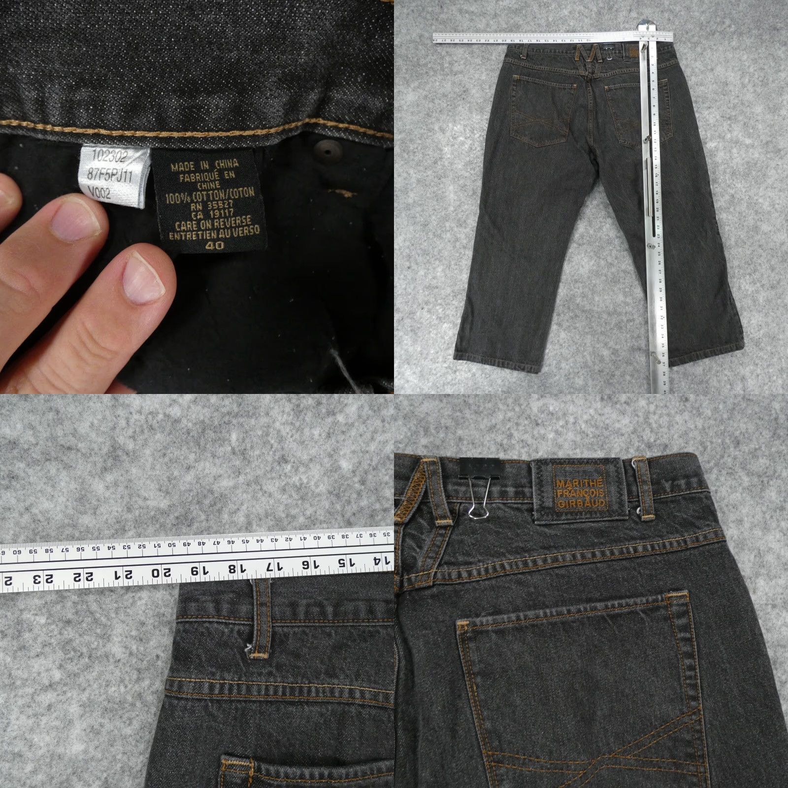 Twisted X Marithe Francois Girbaud Jeans Men 40x25 Blue Gray Twisted Five (Altered) Size US 39 - 9 Thumbnail
