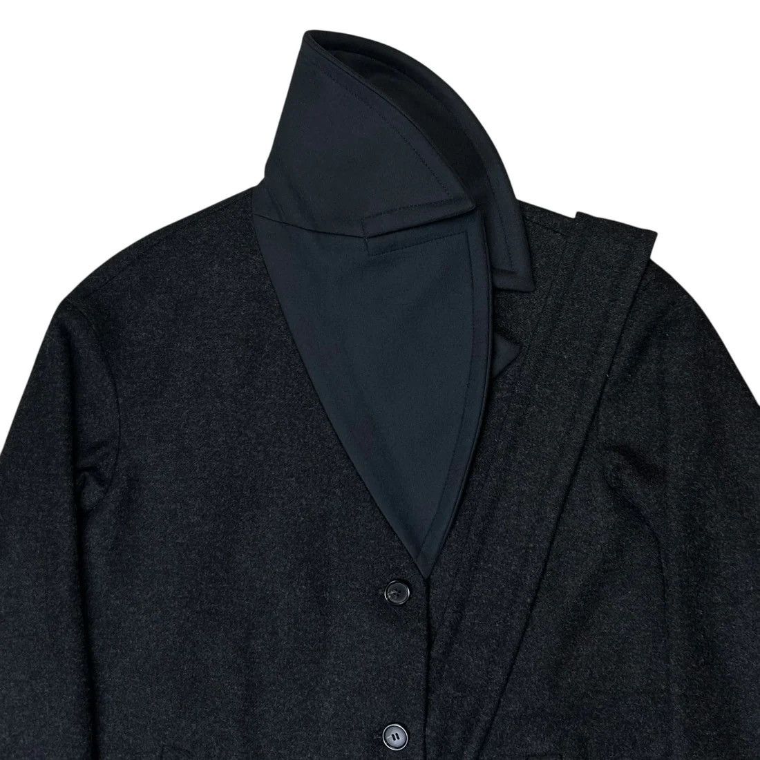 Jil Sander Jil Sander Belted Dual Fabric Wide Lapel Wool Coat Size US S / EU 44-46 / 1 - 5 Thumbnail