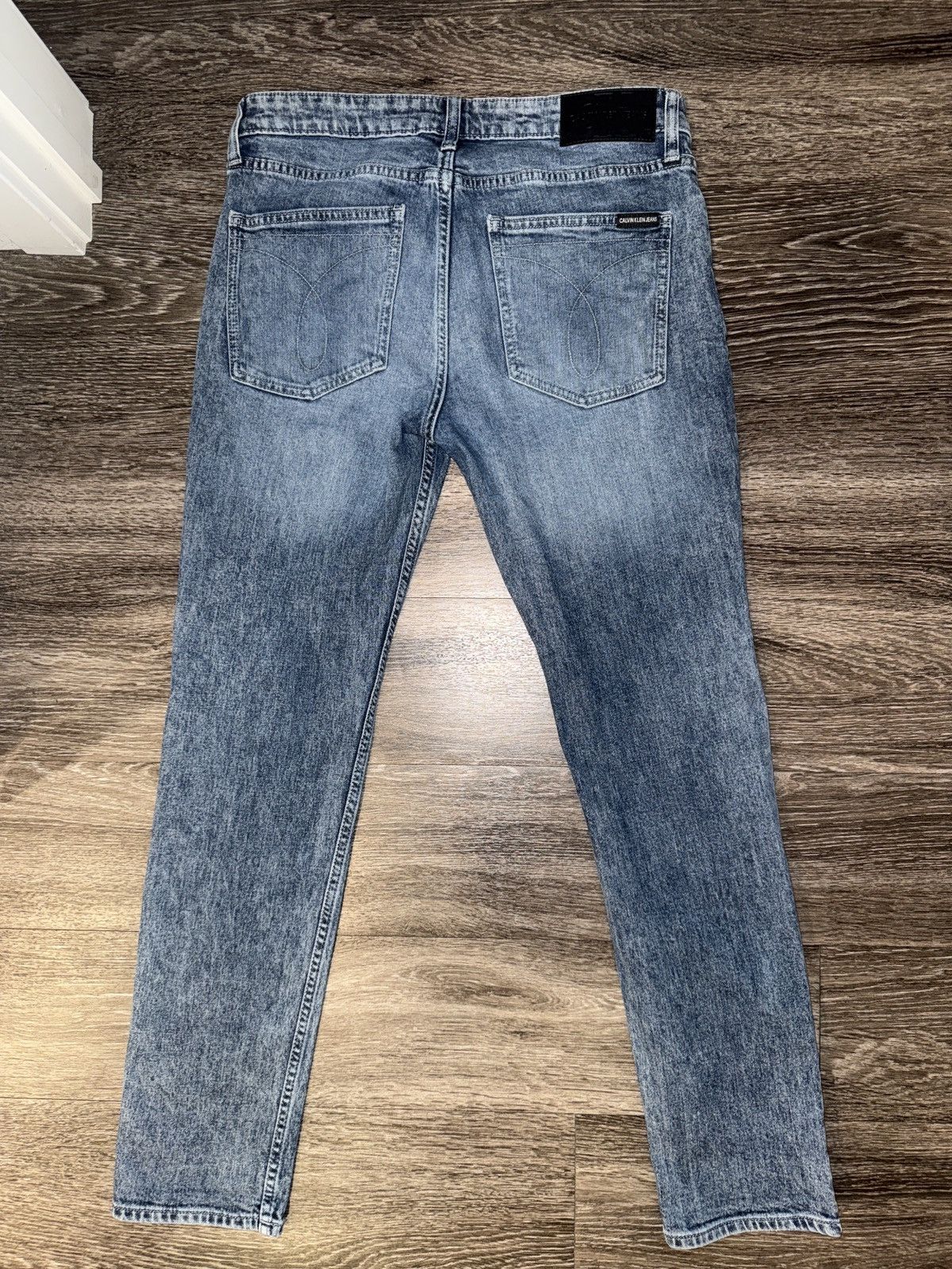 Calvin Klein Calvin Klein Skinny Moulant Blue Denim Jeans (32x32) Size US 32 / EU 48 - 4 Thumbnail