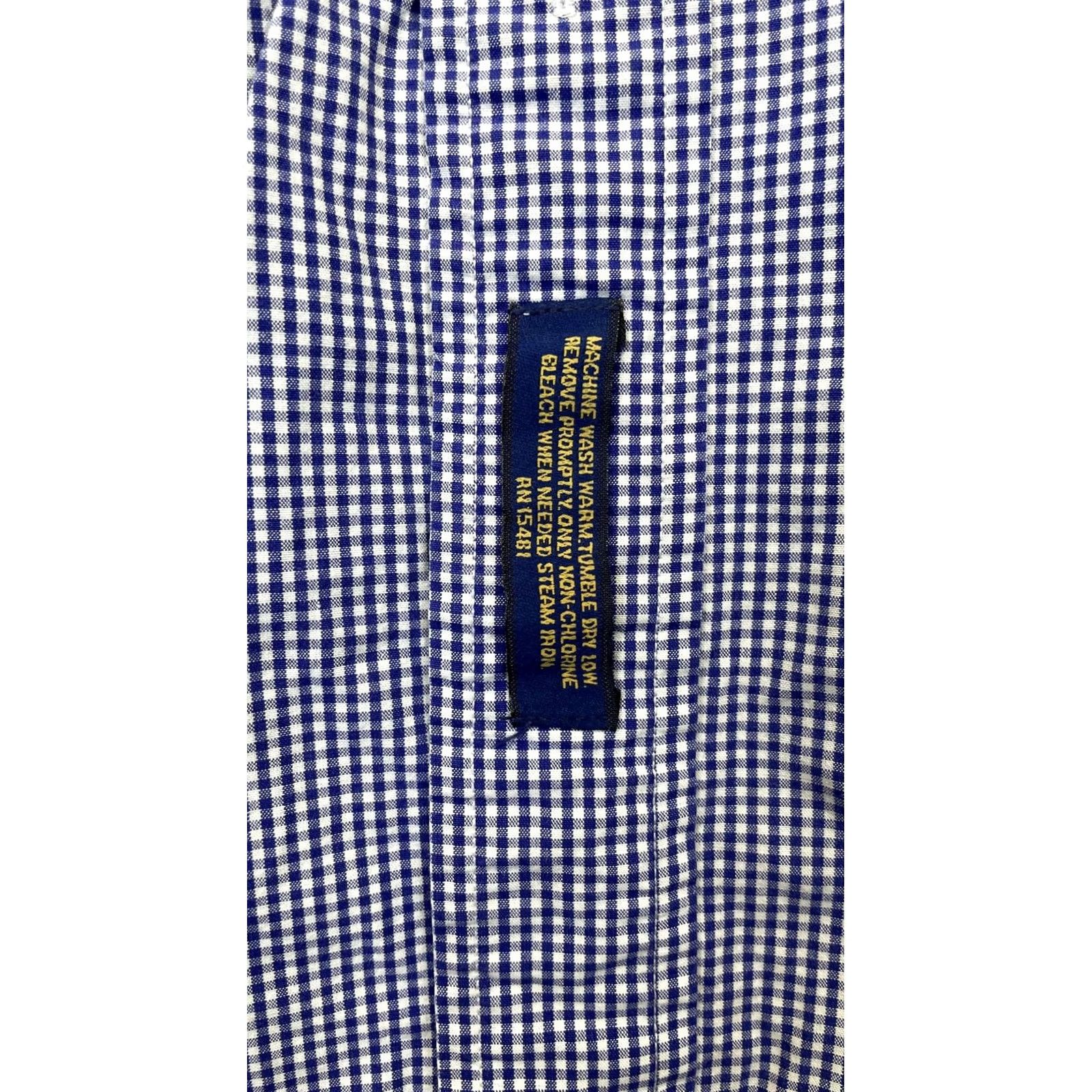 Tommy Hilfiger VINTAGE Tommy Hilfiger Shirt Mens Blue Gingham Cotton 90s Size US L / EU 52-54 / 3 - 2 Thumbnail