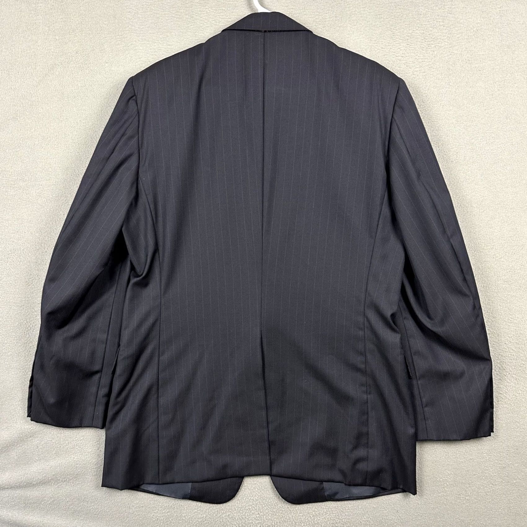Loro Piana Hickey Freeman Blazer Wool 43L Blue Pinstripe Notch Single-Breasted Two-Button 46 Chest Regular Mens Size 46R - 2 Thumbnail