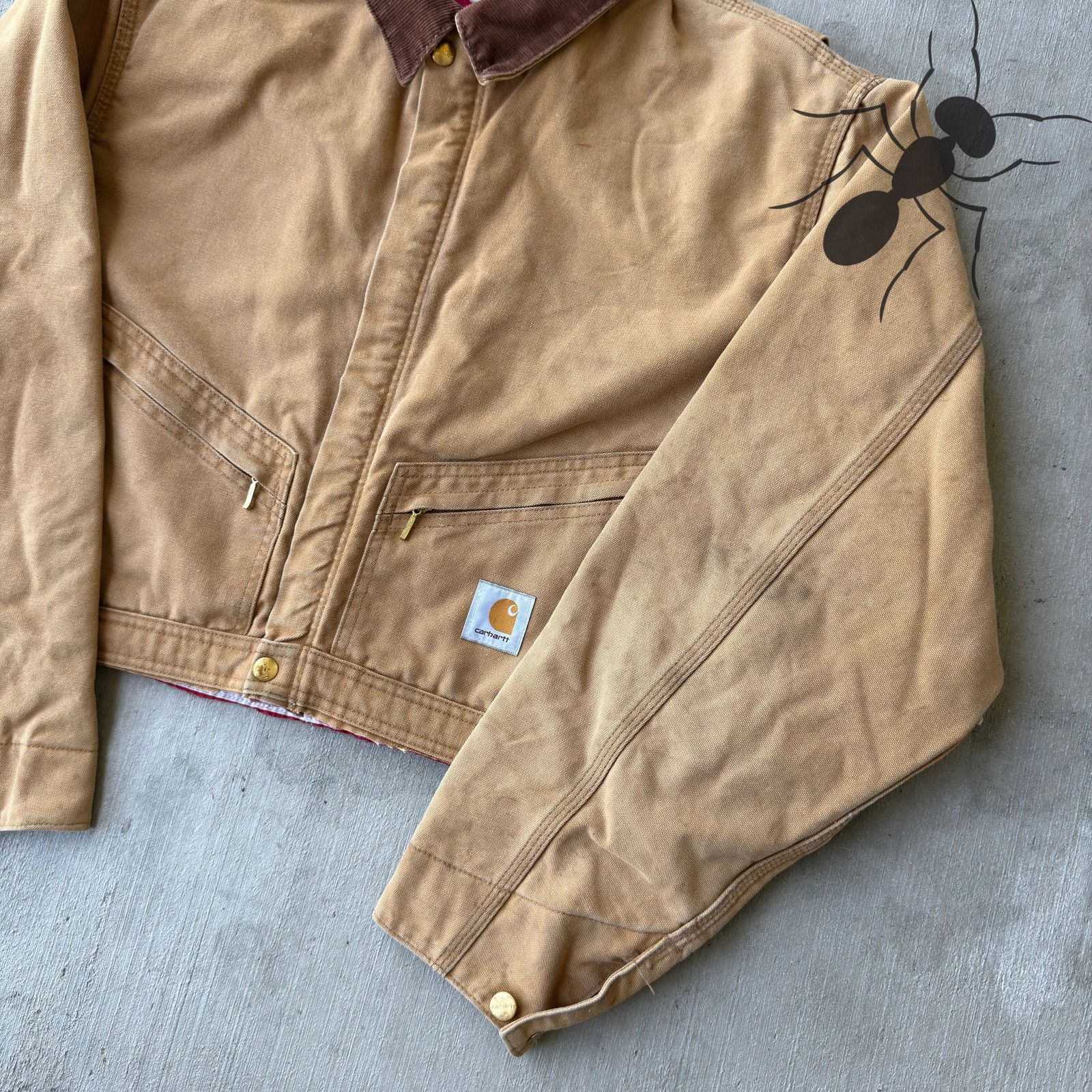 Carhartt × Vintage Carhartt brown cropped Detroit style work wear jacket Size US L / EU 52-54 / 3 - 4 Thumbnail