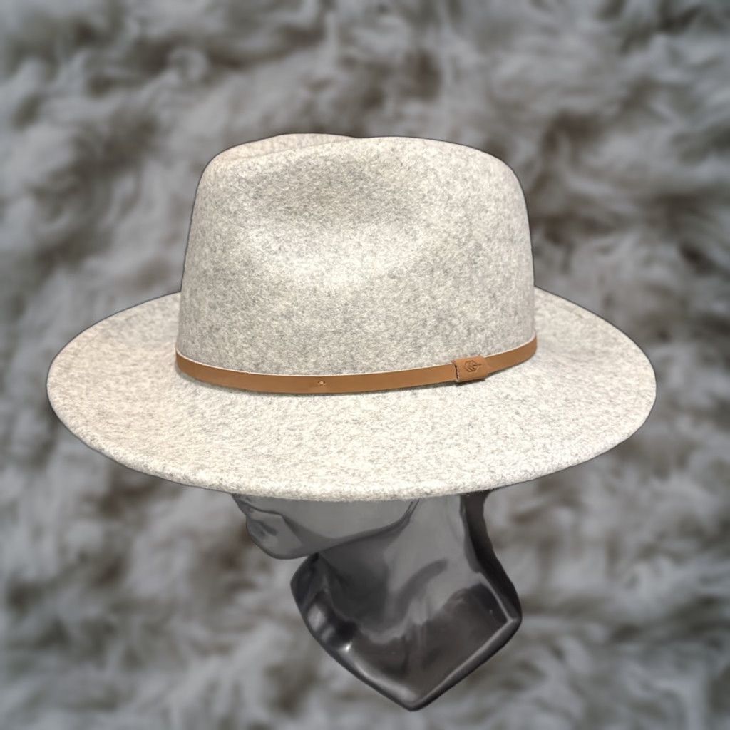 Vintage Will + Bear Hat Mens Fedora Wool Brim Wide Brim Gray Outdoor Travel Hike Western Medium M Felt Wool Fedora Mens Size ONE SIZE - 1 Thumbnail
