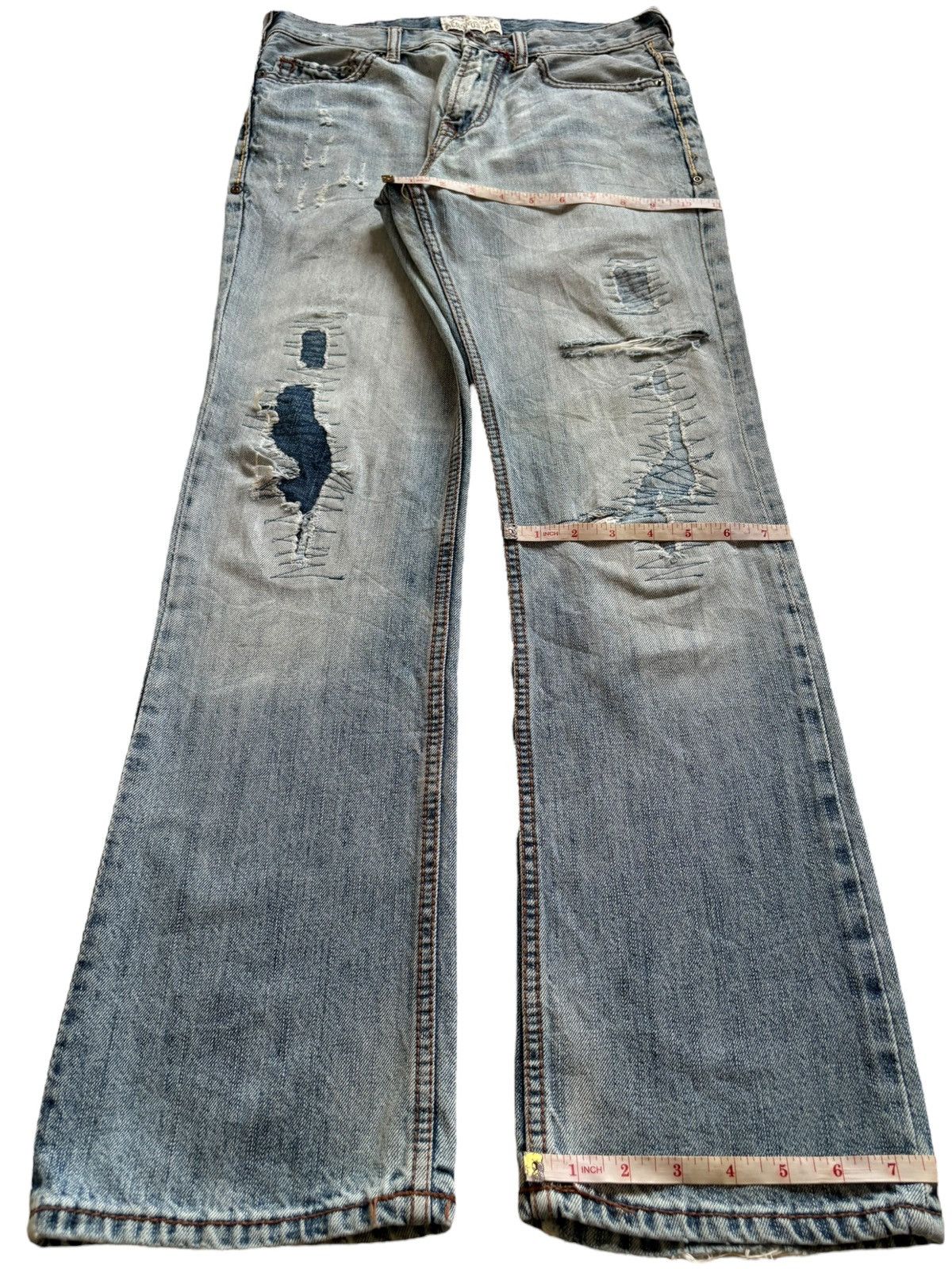Japanese Brand Vintage Japanese Brand Patches Faded Wash Bootcut Jeans Size US 29 - 14 Thumbnail