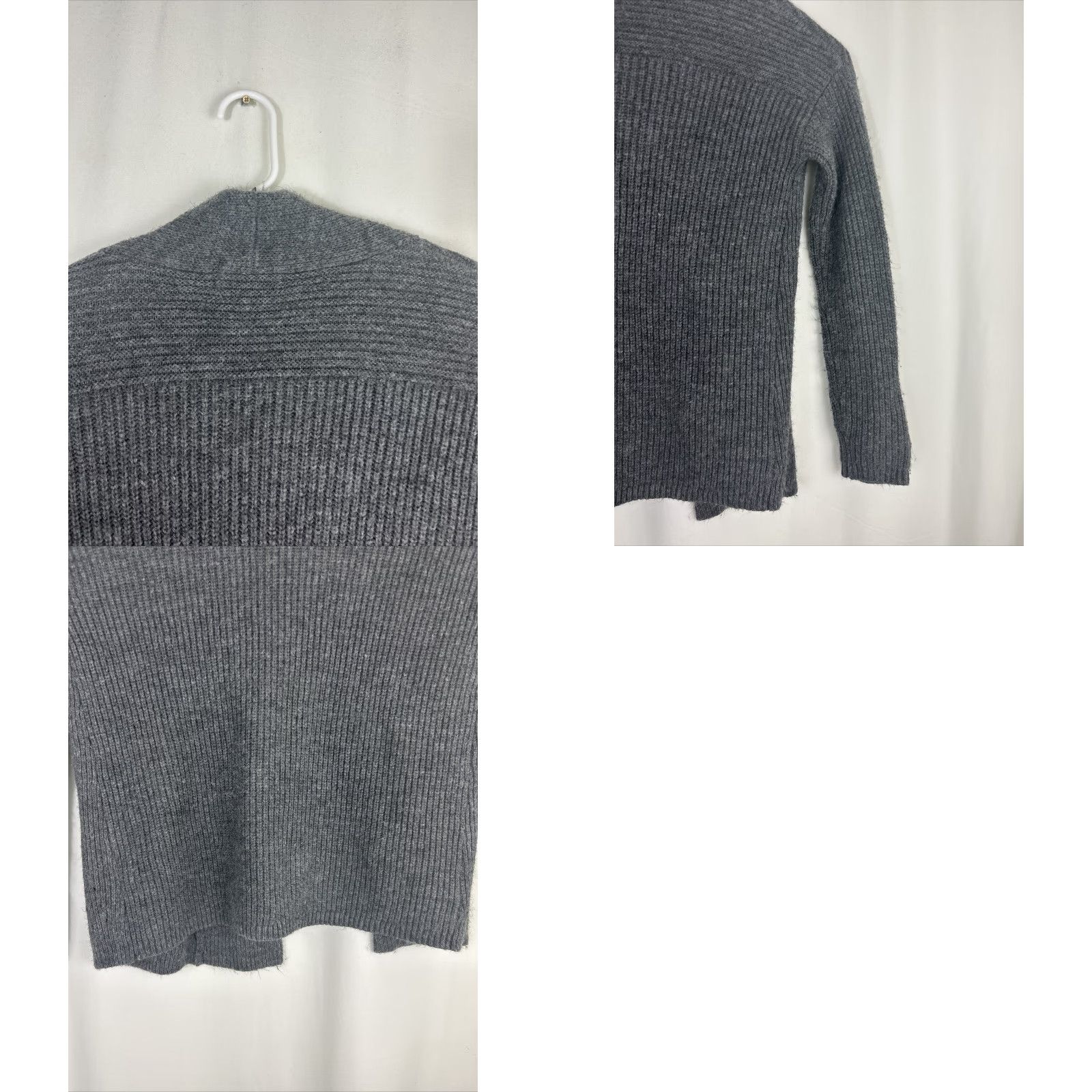 Banana Republic Banana Republic Womens Small Gray Cardigan Long Sleeve Cotton Blend Open Sweater Size S / US 4 / IT 40 - 9 Thumbnail