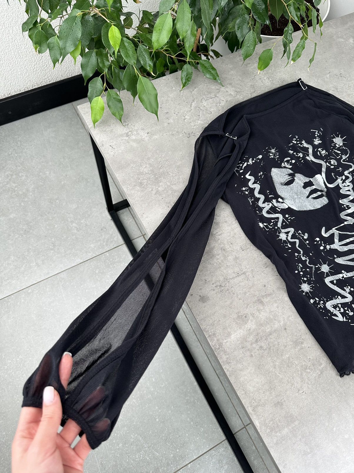 Japanese Brand Vintage Mesh Printed Long Sleeve Size S / US 4 / IT 40 - 7 Thumbnail
