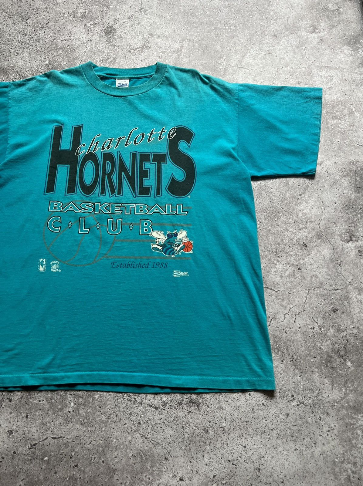 NBA × Vintage Vintage Charlotte Hornets 1988 single stich t shirt Size US XL / EU 56 / 4 - 3 Thumbnail