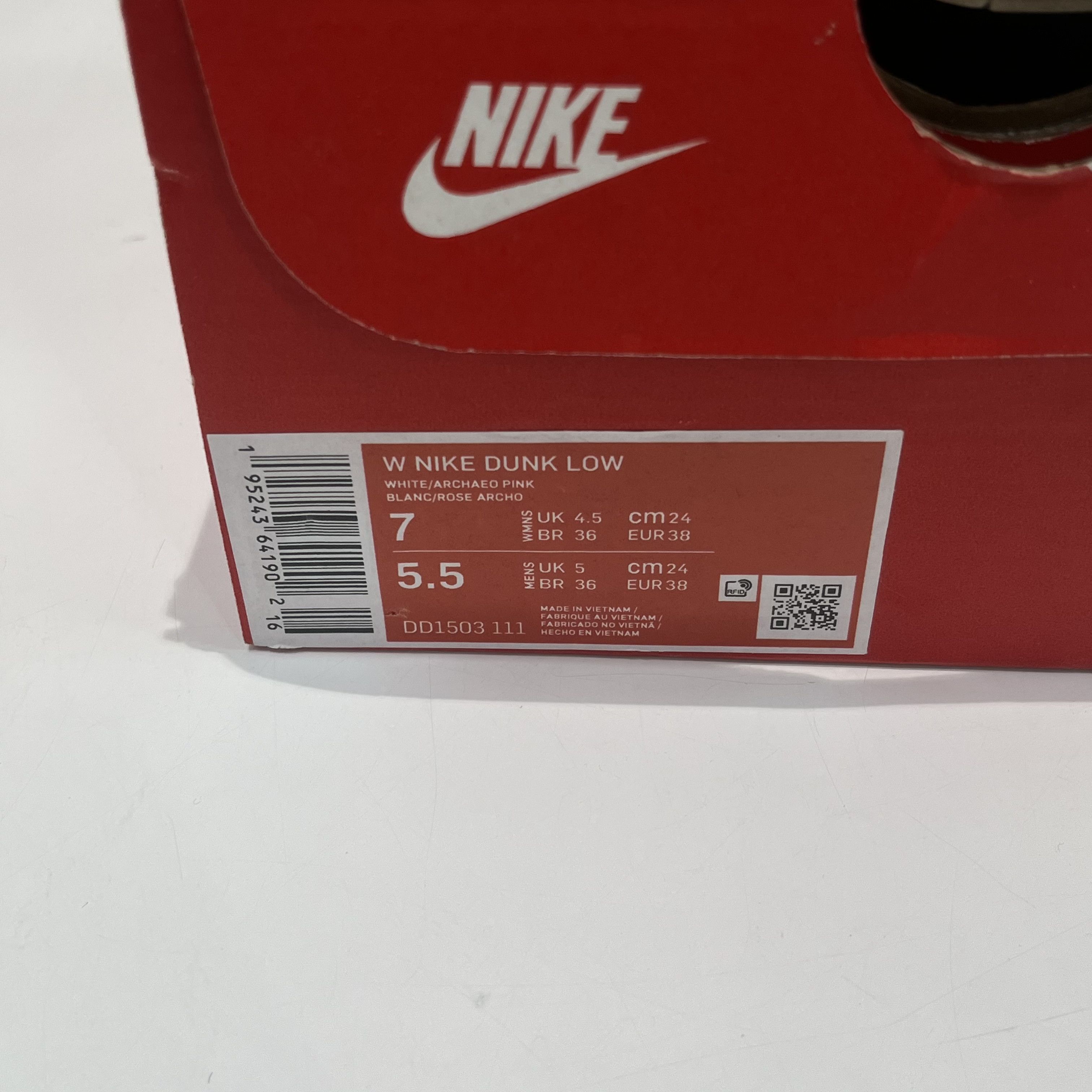 Nike Nike Dunk Low Archeo Pink (W) Size US 7 / IT 37 - 7 Thumbnail