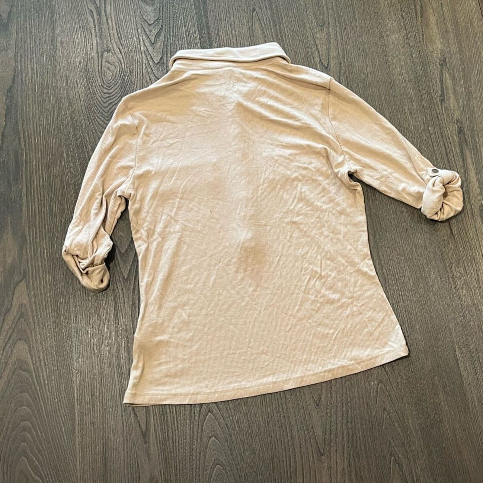 Guess NWOT Guess Light Beige Button Popover Collared Blouse L Size L / US 10 / IT 46 - 5 Thumbnail