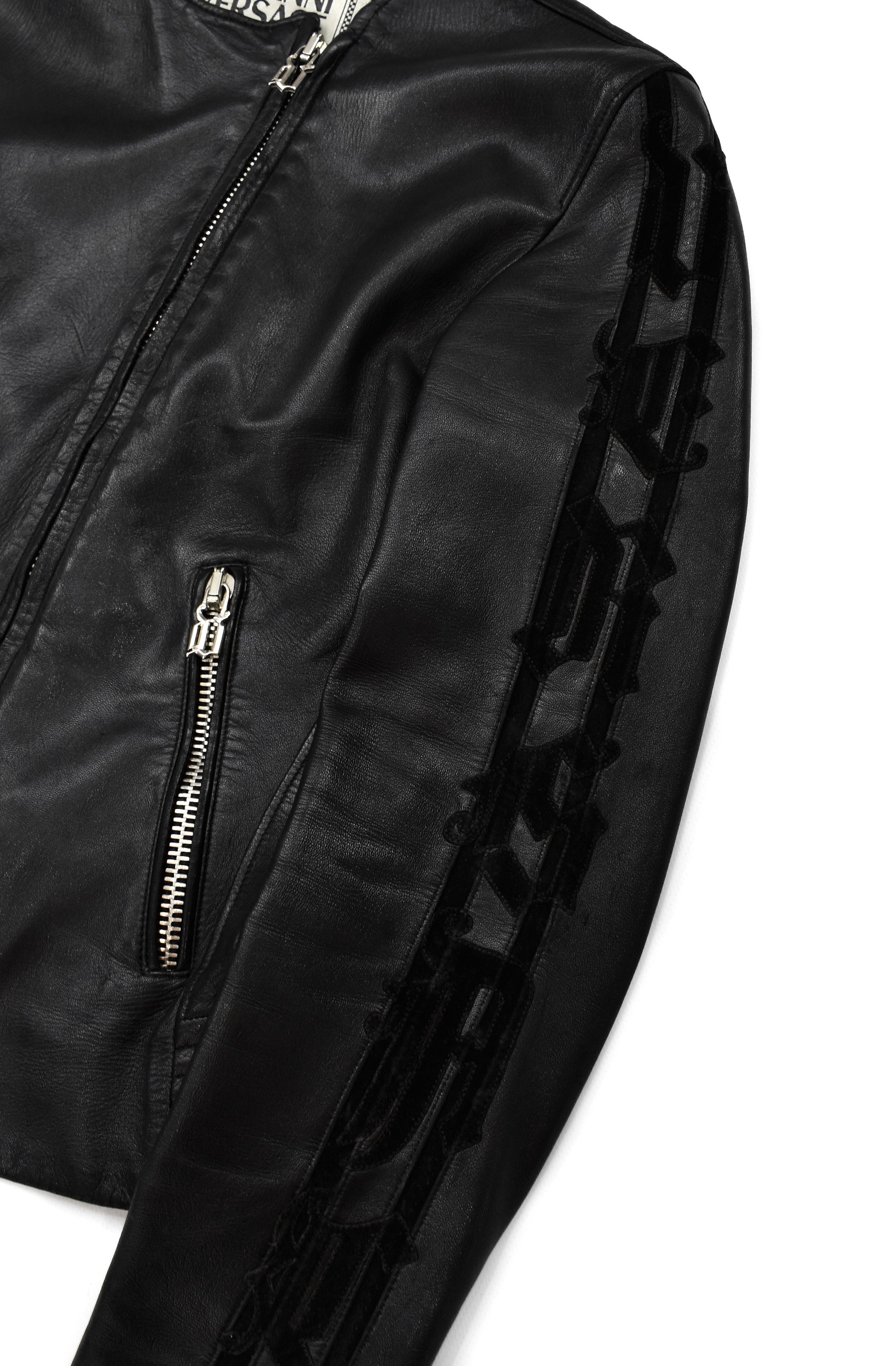 Versace RARE! Gianni Versace 2002 Gothic Leather Jacket Sleeves Logo Size S / US 4 / IT 40 - 13 Thumbnail