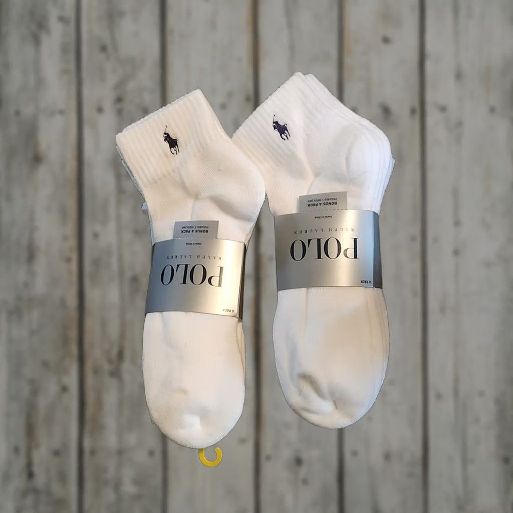 Polo Ralph Lauren Polo Ralph Lauren Socks 8-Pairs White Quarter Crew Low Cut Men 6-12.5 Cushioned Gym Training Athletic Shoes Casual Logo Size US XXL / EU 58 / 5 - 1 Preview