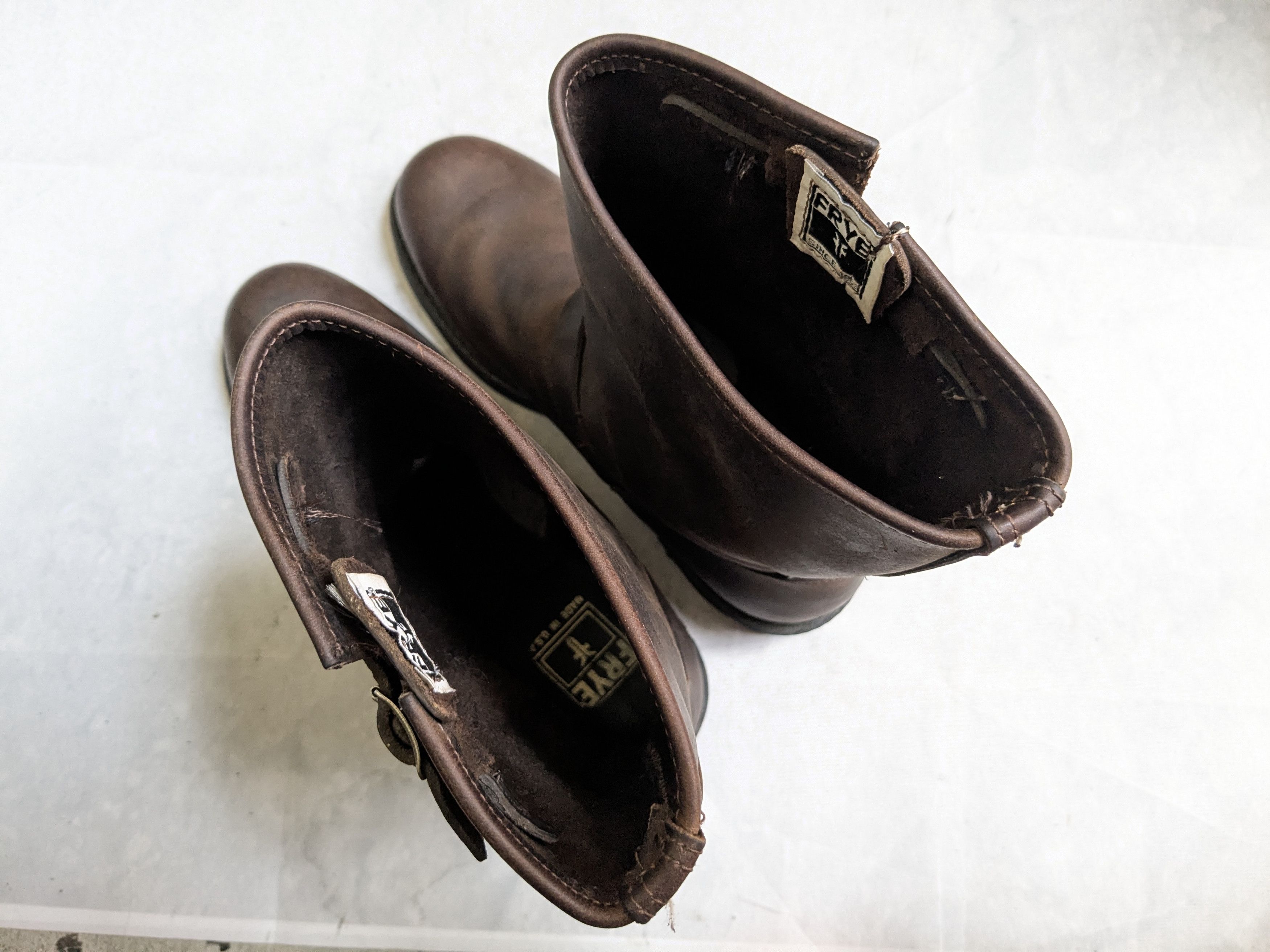 Frye Frye Engineer Boots Brown 10.5 M Leather Buckle Strap Size US 10.5 / EU 43-44 - 15 Thumbnail