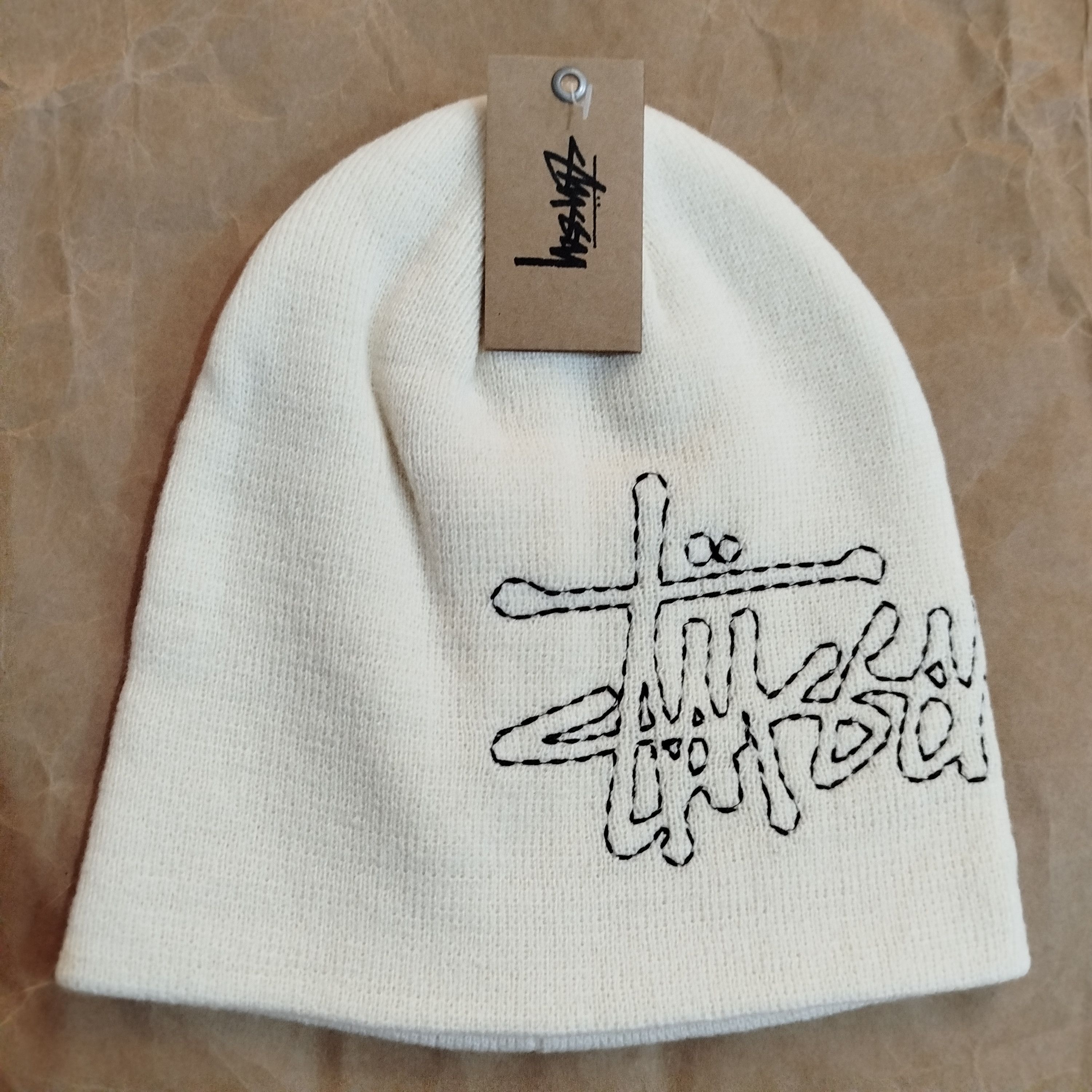 Stussy × Vintage Stussy Basic Logo Stitch Skullcap Beanie