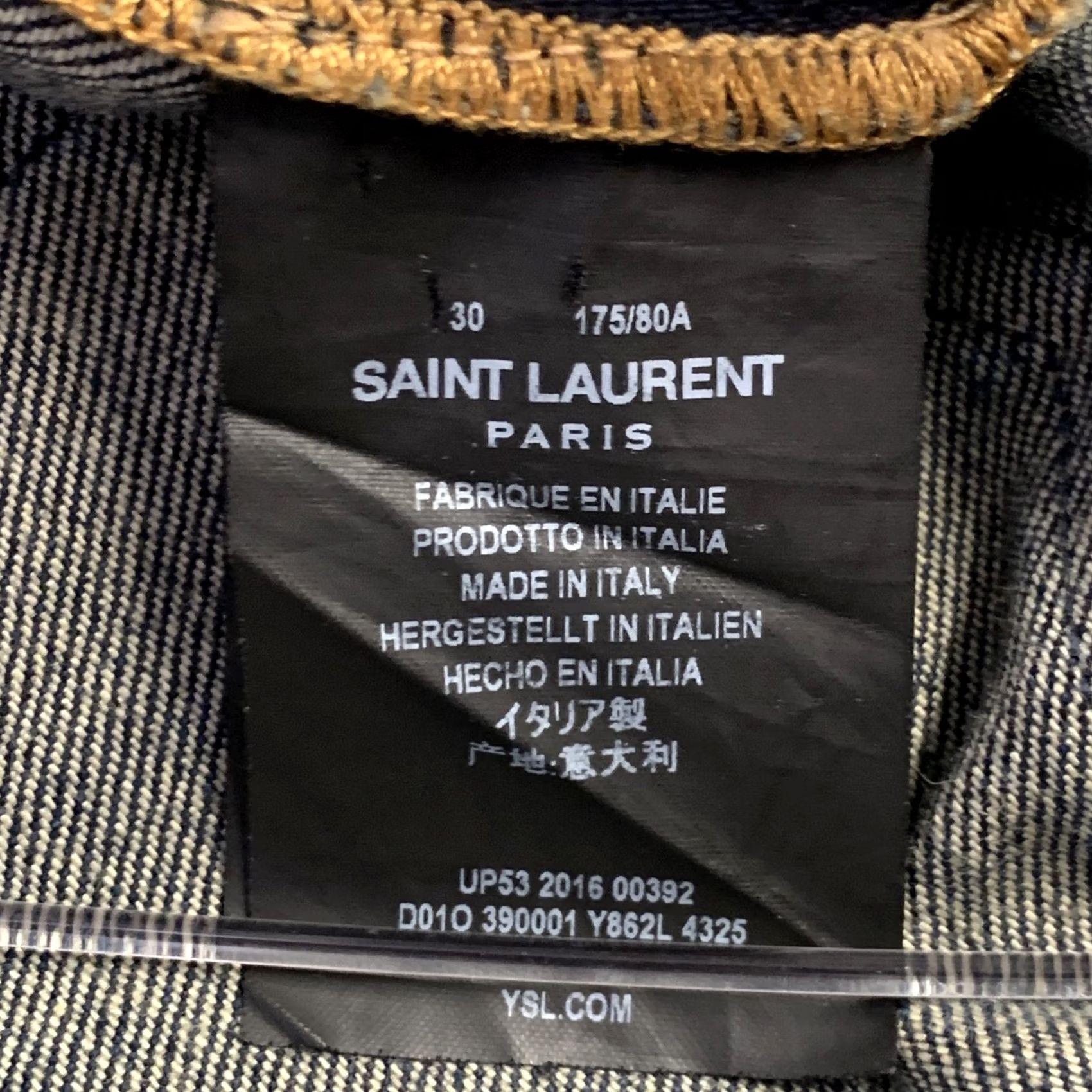 Yves Saint Laurent SAINT LAURENT Jeans Size 30 Blue Contrast Stitch Cotton/Elastane Straight Five Pockets Mens Size US 30 / EU 46 - 3 Thumbnail