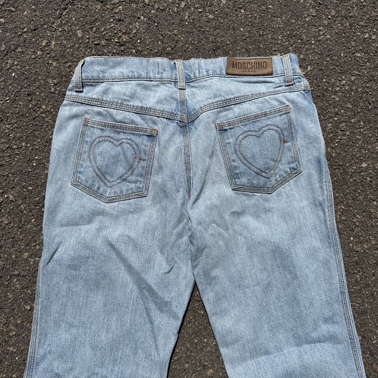 Moschino vintage moschino heart jeans rap luxury streetwear flared Size 28" / US 6 / IT 42 - 4 Thumbnail
