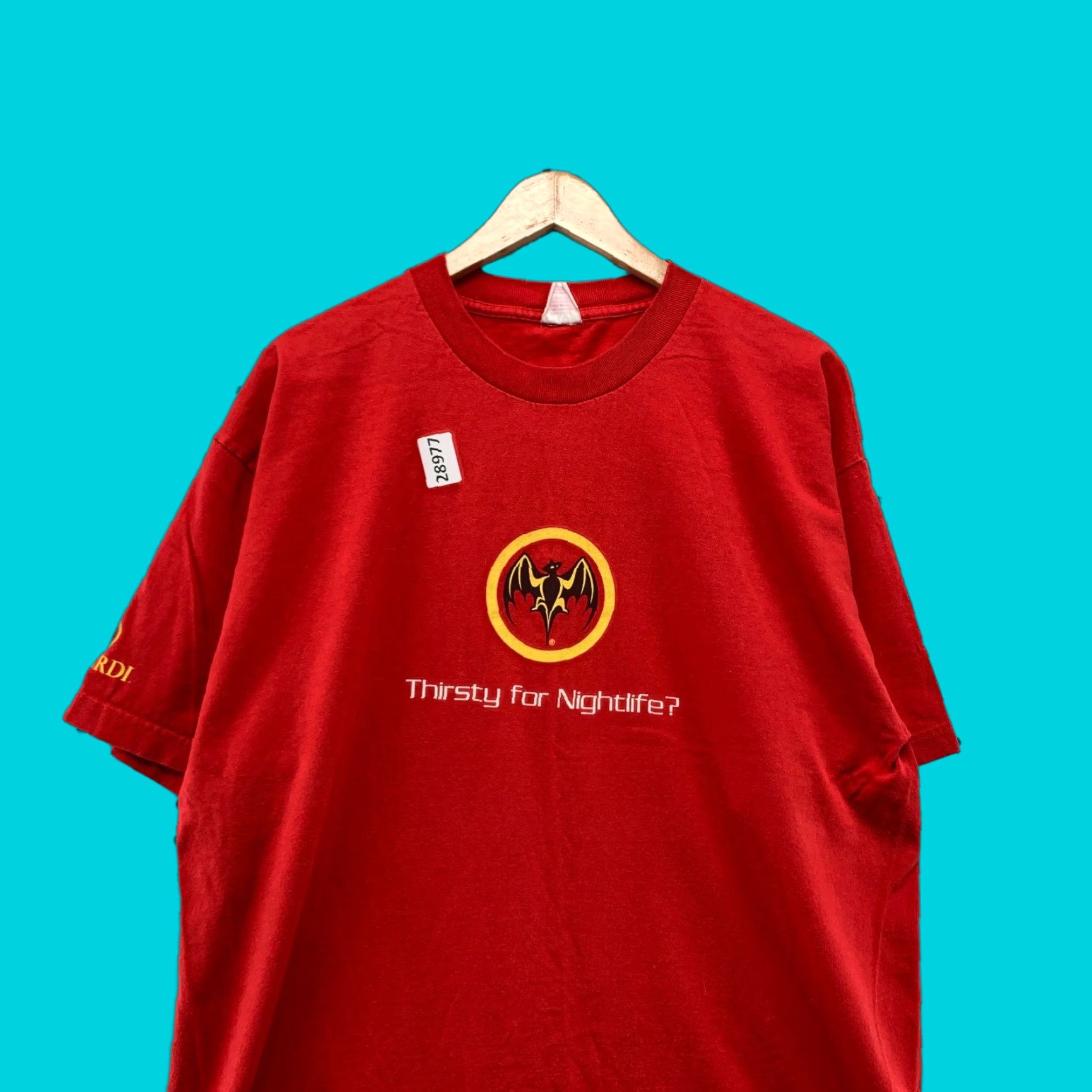 Alife VINTAGE Barcardi Shirt Adult Large Red Thirsty For Night Life Bat Logo 23X31 Size US L / EU 52-54 / 3 - 1 Thumbnail