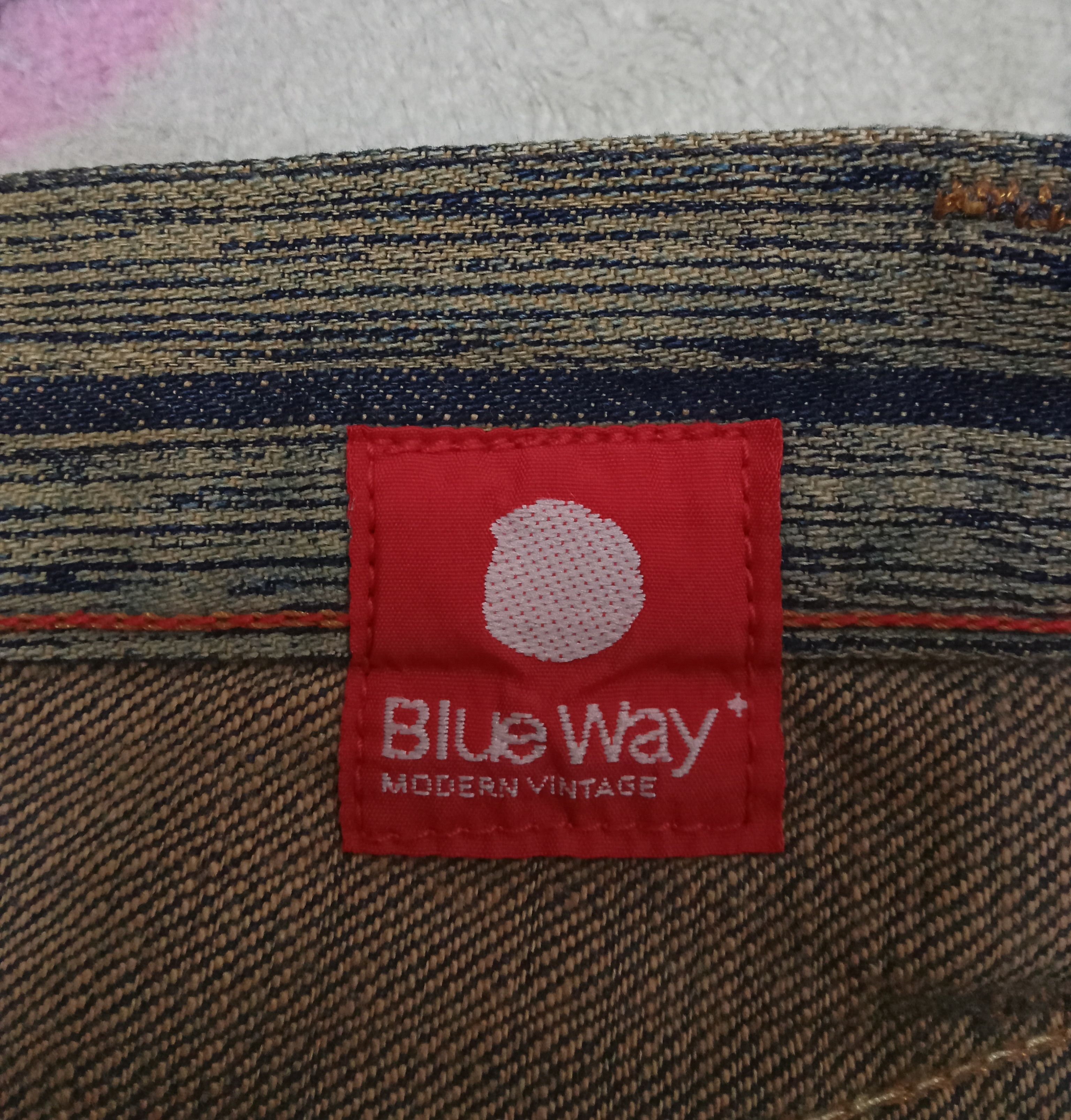 Japanese Brand Blue Way Stripes & Rusty Design Flare Jeans Size US 31 - 3 Thumbnail