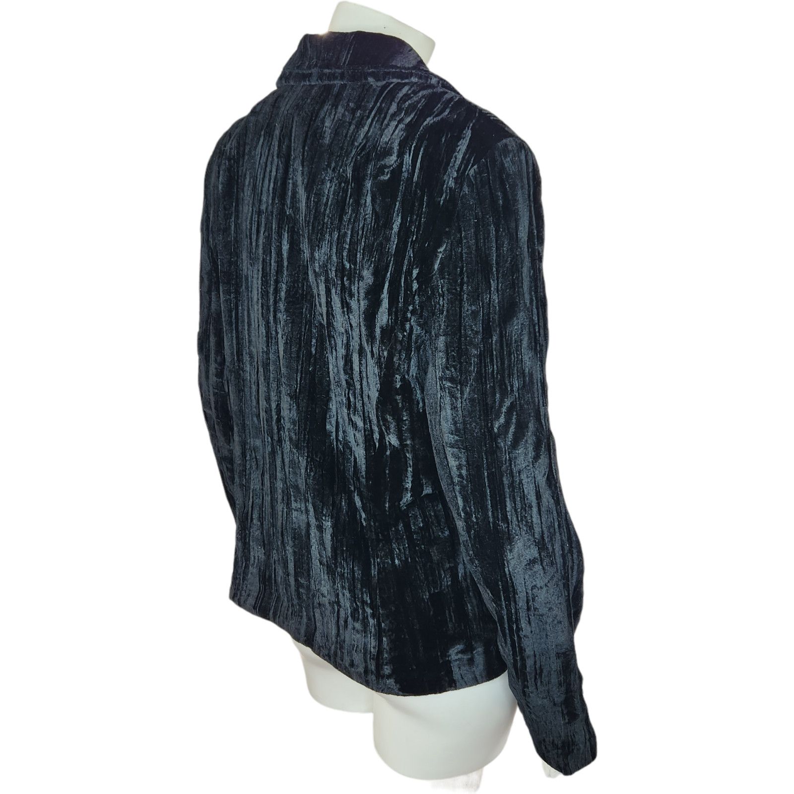 Coldwater Creek Coldwater Creek Womens Medium Black Velvet Jacket Button Size M / US 6-8 / IT 42-44 - 7 Thumbnail