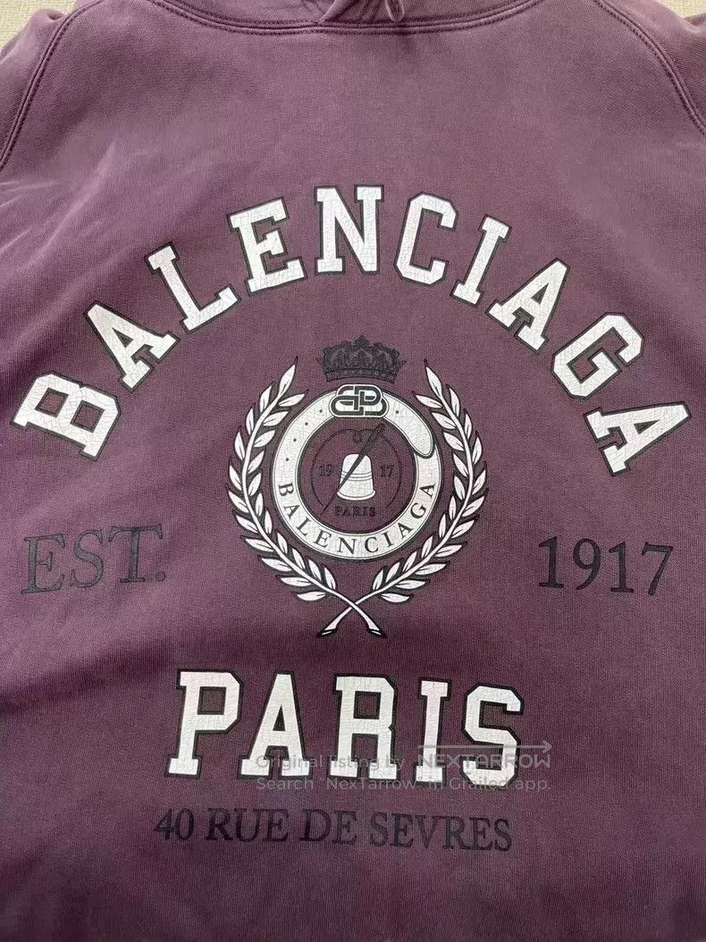 Balenciaga Balenciaga Logo Letter Printed Pleated Hoodie Sweatshirt Size XL / US 12-14 / IT 48-50 - 3 Thumbnail