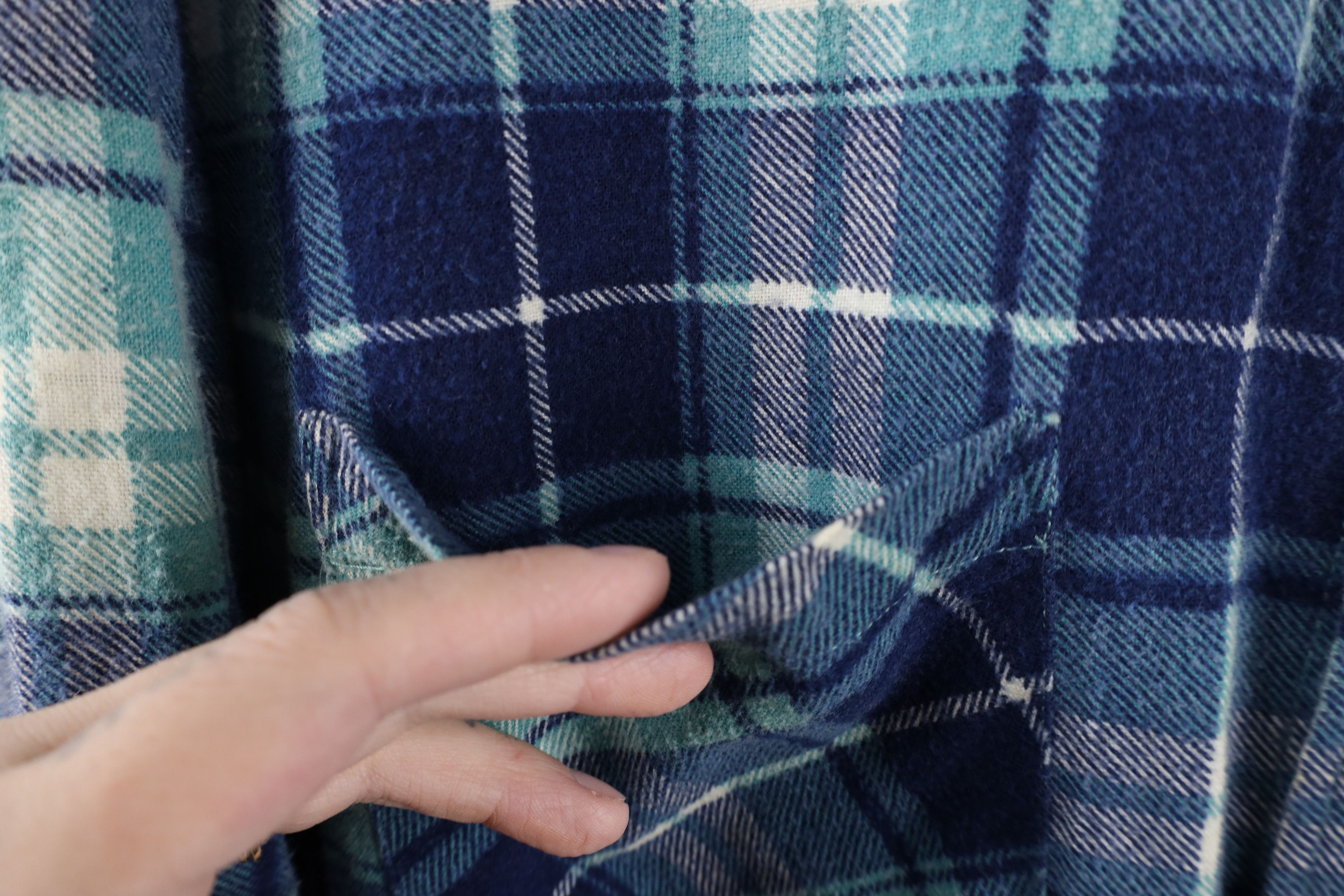 Vintage Vintage 70s Streetwear Flannel Collared Button Shirt Plaid Size US L / EU 52-54 / 3 - 4 Thumbnail