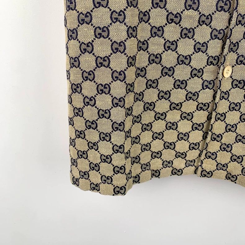 Gucci Gucci Brown logo jacquad full print lapel single-breasted Size US L / EU 52-54 / 3 - 4 Thumbnail