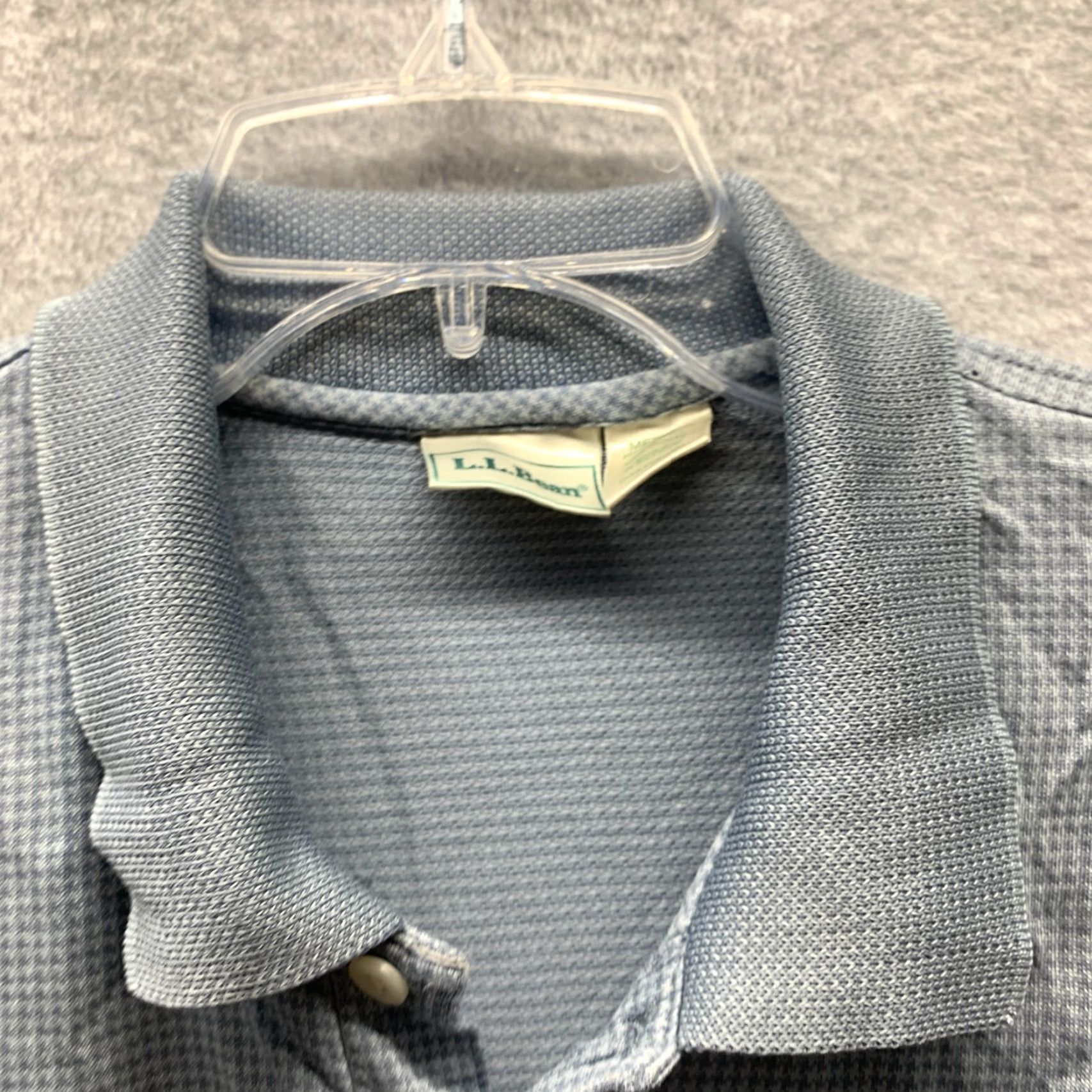 Vintage VINTAGE LL Bean Polo Shirt Mens Polo Shirt Adult Medium Blue Houndstooth 90s Lyocell Tencel Lightweight Breathable Golf Size US M / EU 48-50 / 2 - 5 Thumbnail