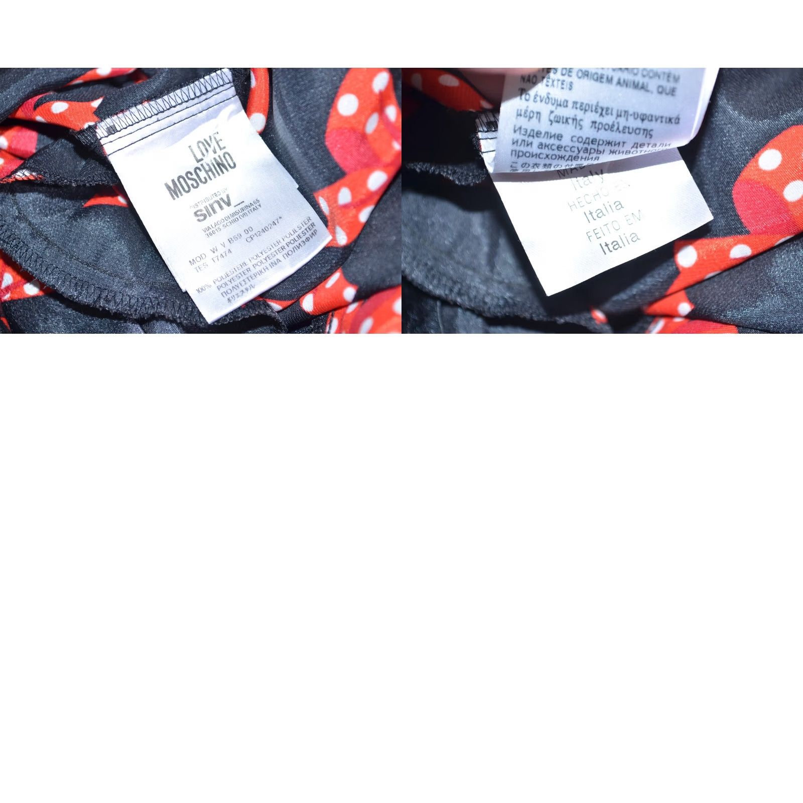 Moschino LOVE MOSCHINO Dress Bow Print with Pockets Short Black Women's IT38 UK6 US2 Dress, Mini, Spring/Summer Womens Size 26" / US 2 / IT 38 - 8 Thumbnail