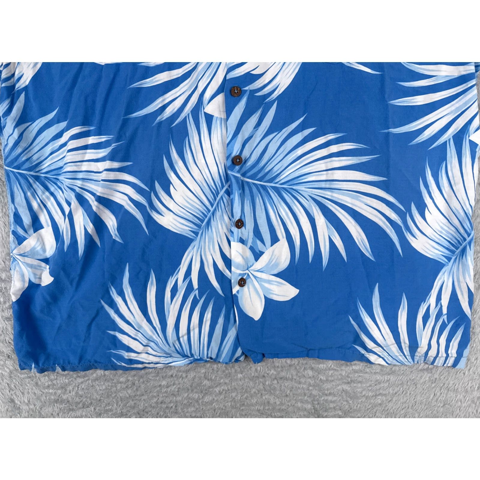 Vintage VINTAGE Favant Shirt Men 2XL XXL Blue Floral Plumeria Palm 100% Rayon Hawaiian Button Up Size US XXL / EU 58 / 5 - 7 Thumbnail