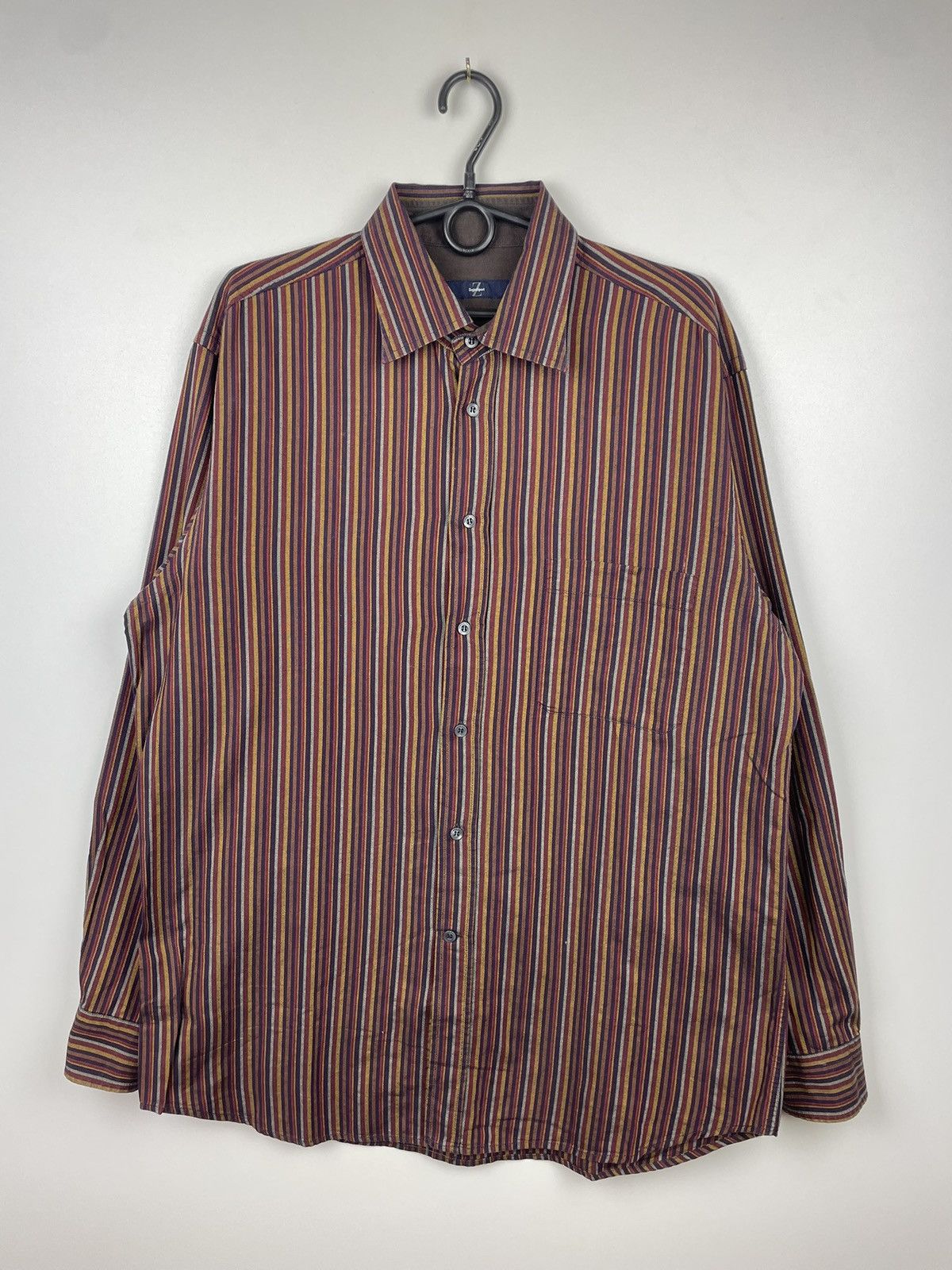 Z Zegna ItaErmenegildo Zegna Sport Striped Button Up Red Size L Size US L / EU 52-54 / 3 - 1 Thumbnail