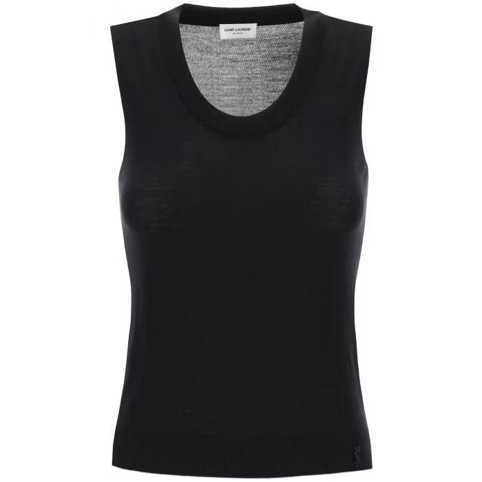 image of Saint Laurent Paris O1S22I1N0524 Sleeveless Cass In Black, Women's (Size Medium)
