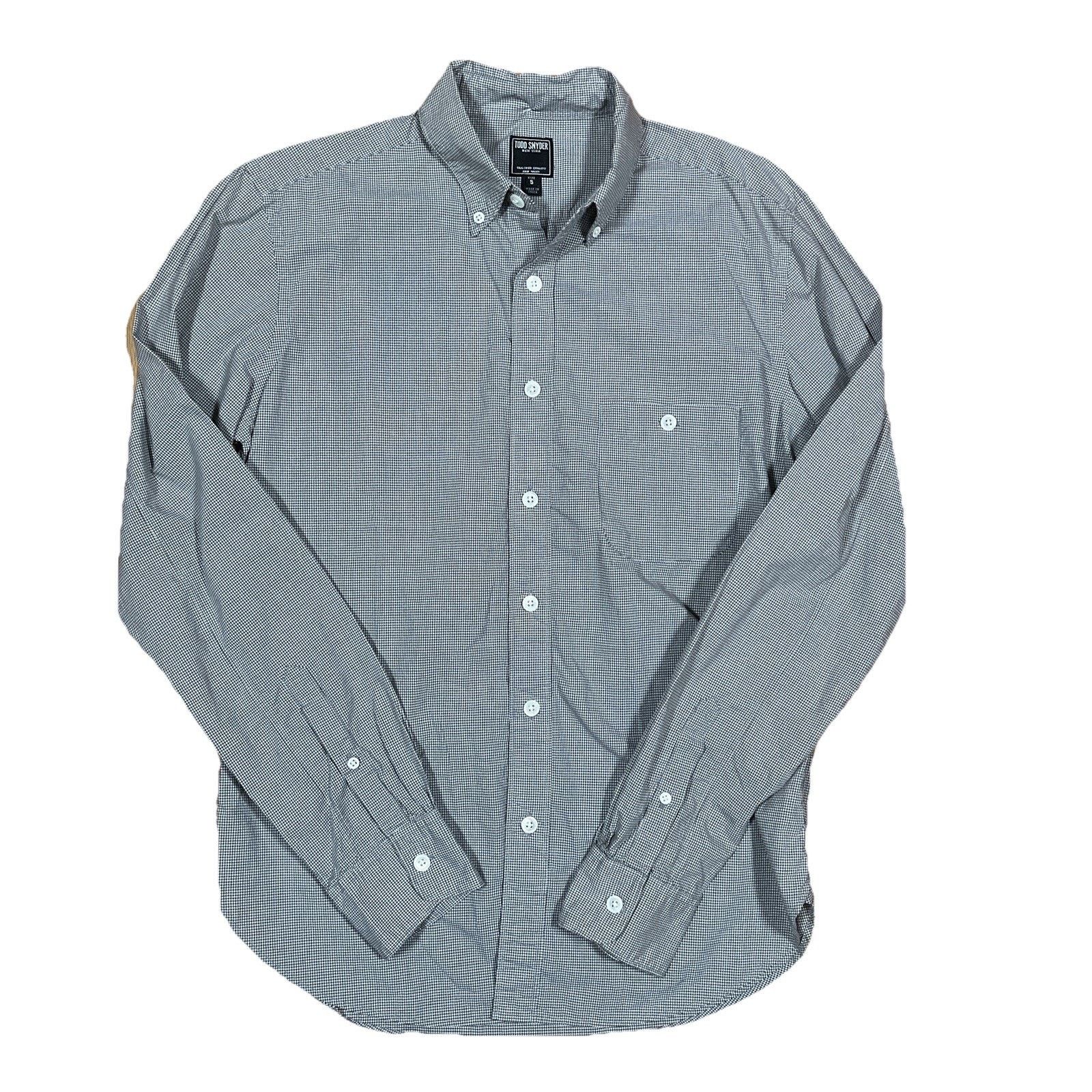 Todd Snyder Todd Snyder Shirt Grey Micro Check Plaid Button Long Sleeve Size US S / EU 44-46 / 1 - 2 Thumbnail