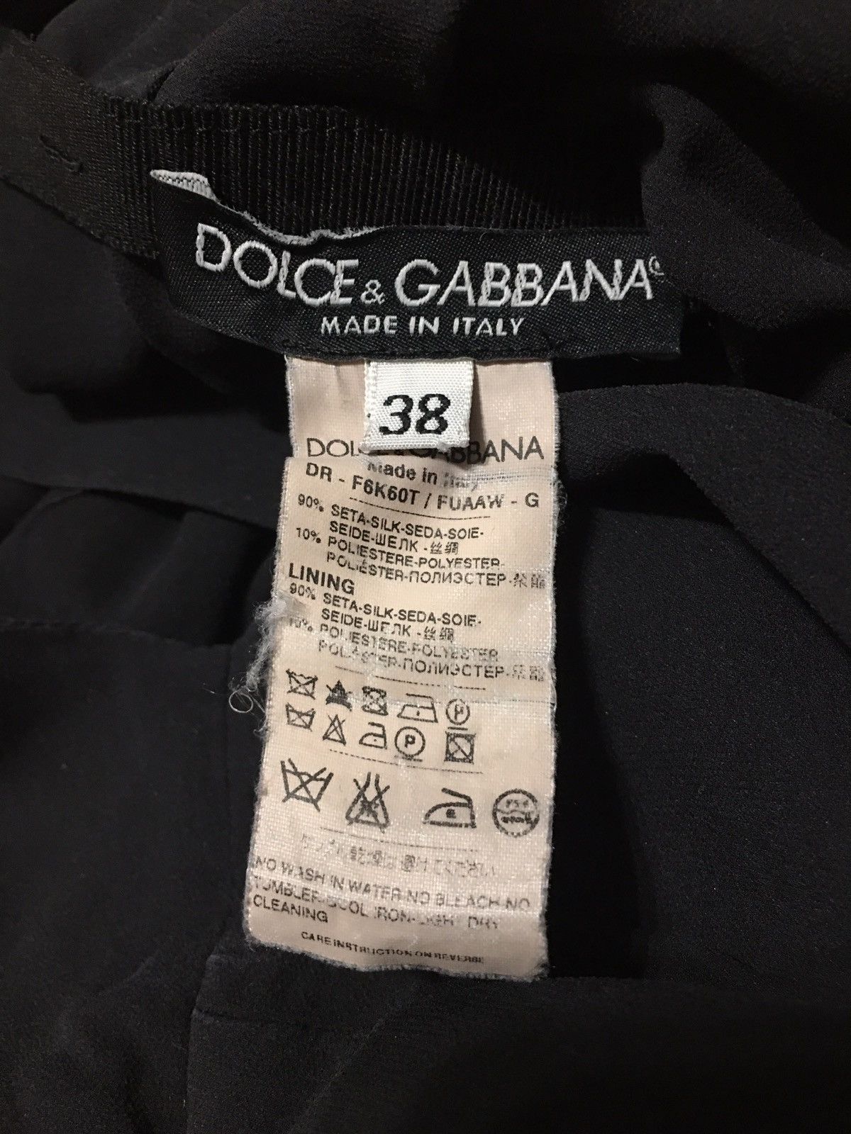 Dolce & Gabbana Dolce & Gabbana Black Silk Gathered Women Dress EU38 Size S / US 4 / IT 40 - 6 Thumbnail