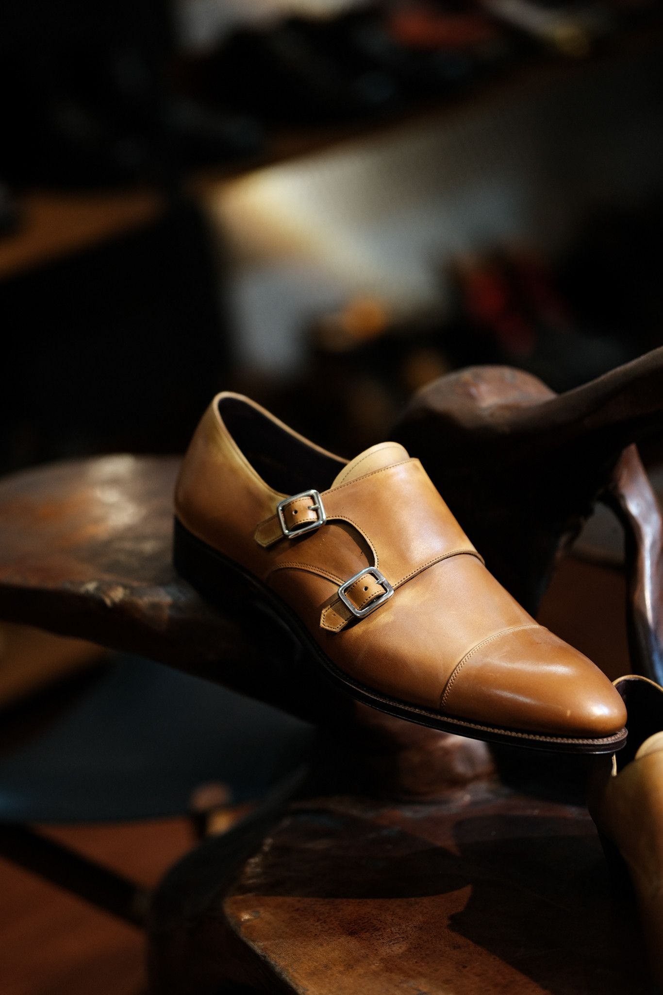 Carmina Carmina Double Monk Strap Shoes in Tan Vegano Size US 11 / EU 44 - 3 Thumbnail