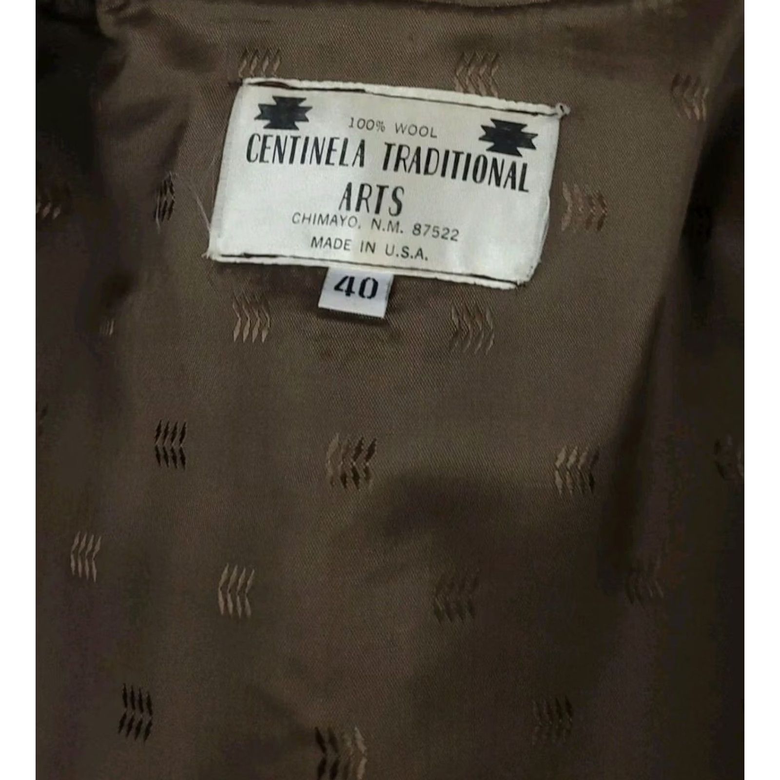 Native VINTAGE Centinela Vest 40 Traditional Arts Chemayo Native Rare USA Lined Wool Size US XXS / EU 40 - 6 Thumbnail