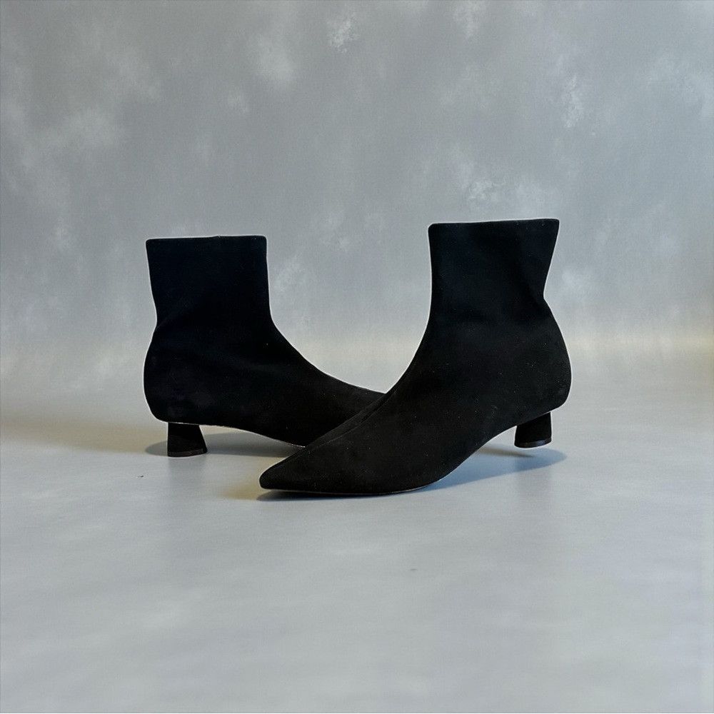 Robert Clergerie Clergerie “Sage” Black Stretch Suede Sock Booties EU 38 NEW Size US 7.5 / IT 37.5 - 3 Thumbnail