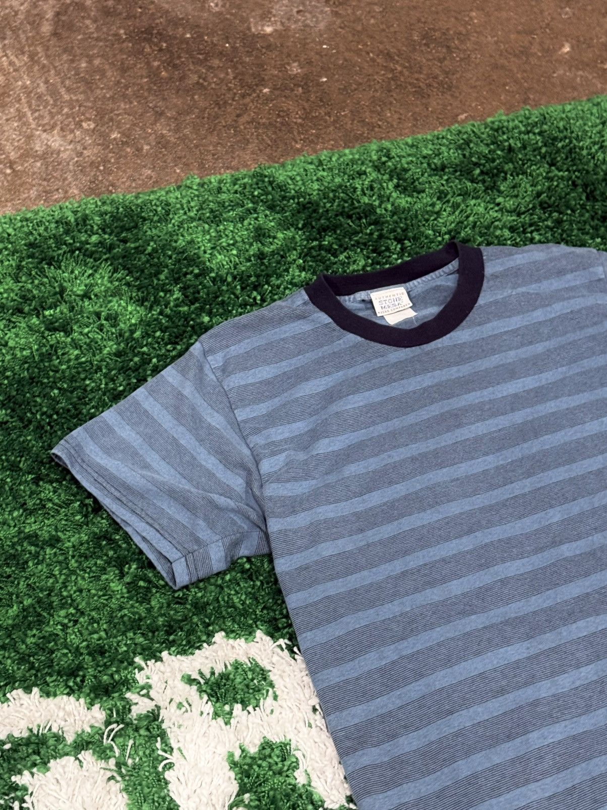 Vintage Vintage 90s Stone Mesa Striped Line Shirt Blue Small Size US S / EU 44-46 / 1 - 2 Thumbnail