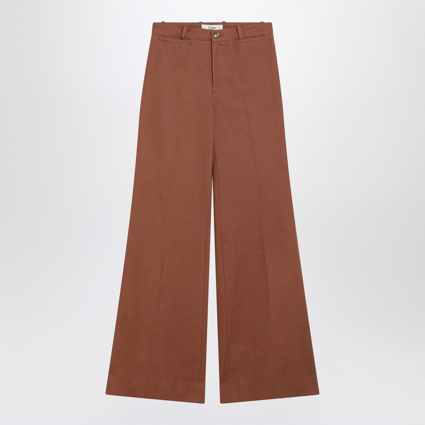 Chloe Chloe Flared Cotton Trousers In Nougat Colour Size 27" / US 4 / IT 40 - 1 Thumbnail