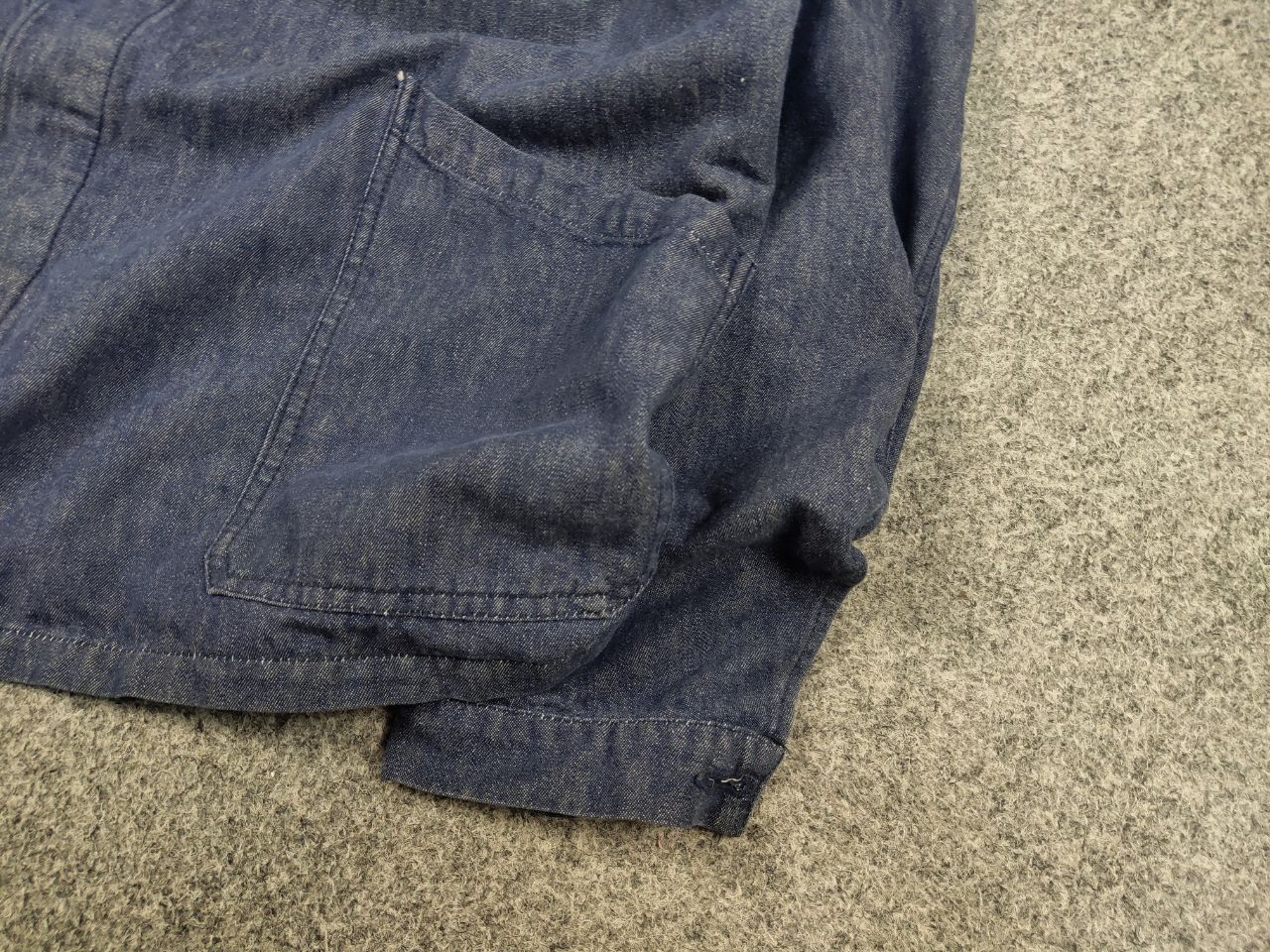 Vintage Vintage 70's Lutteurs Denim French Work Blue Sanfor Jacket Size US L / EU 52-54 / 3 - 6 Thumbnail